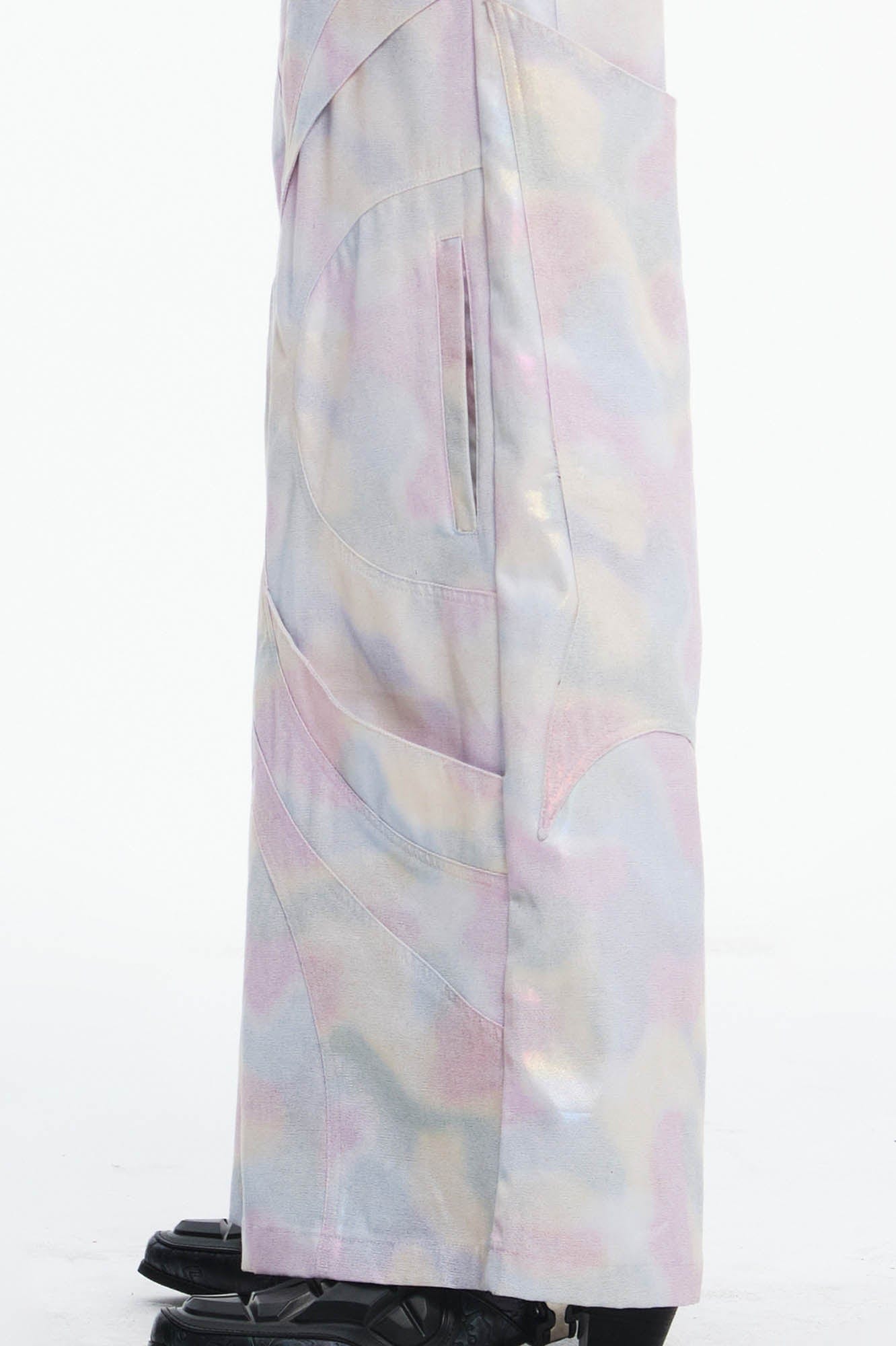 EMBRYO Deconstructed Iridescent Camo Wide-Leg Pants