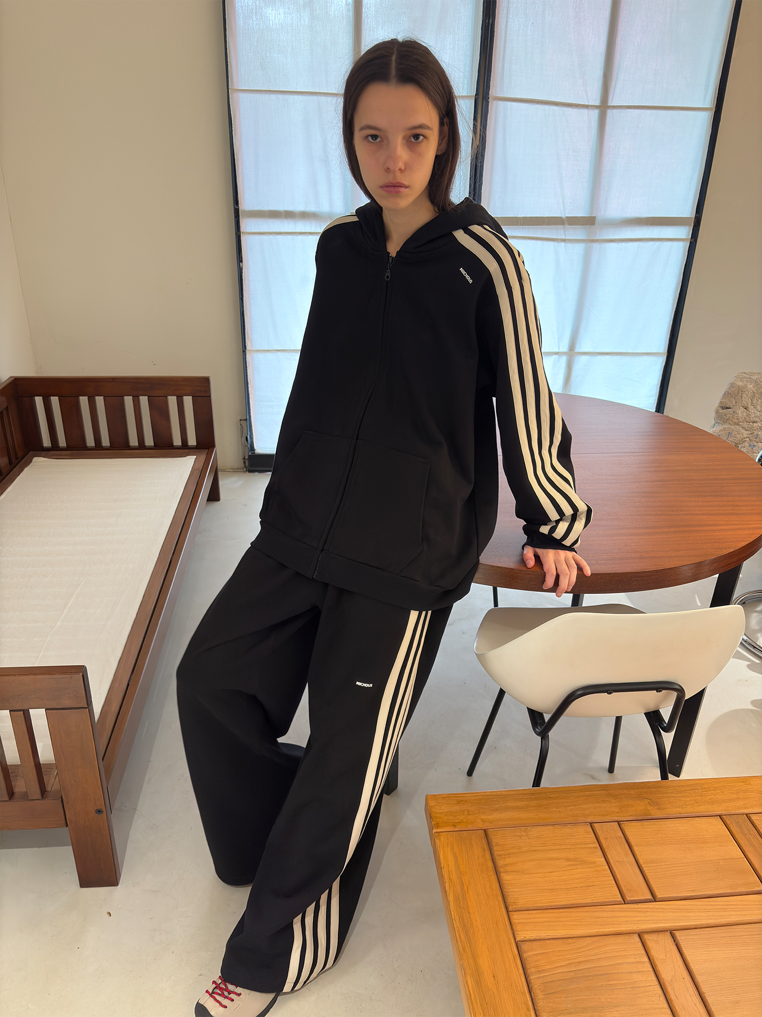 MIICHOUS Essential Stripe Wide-Leg Pants