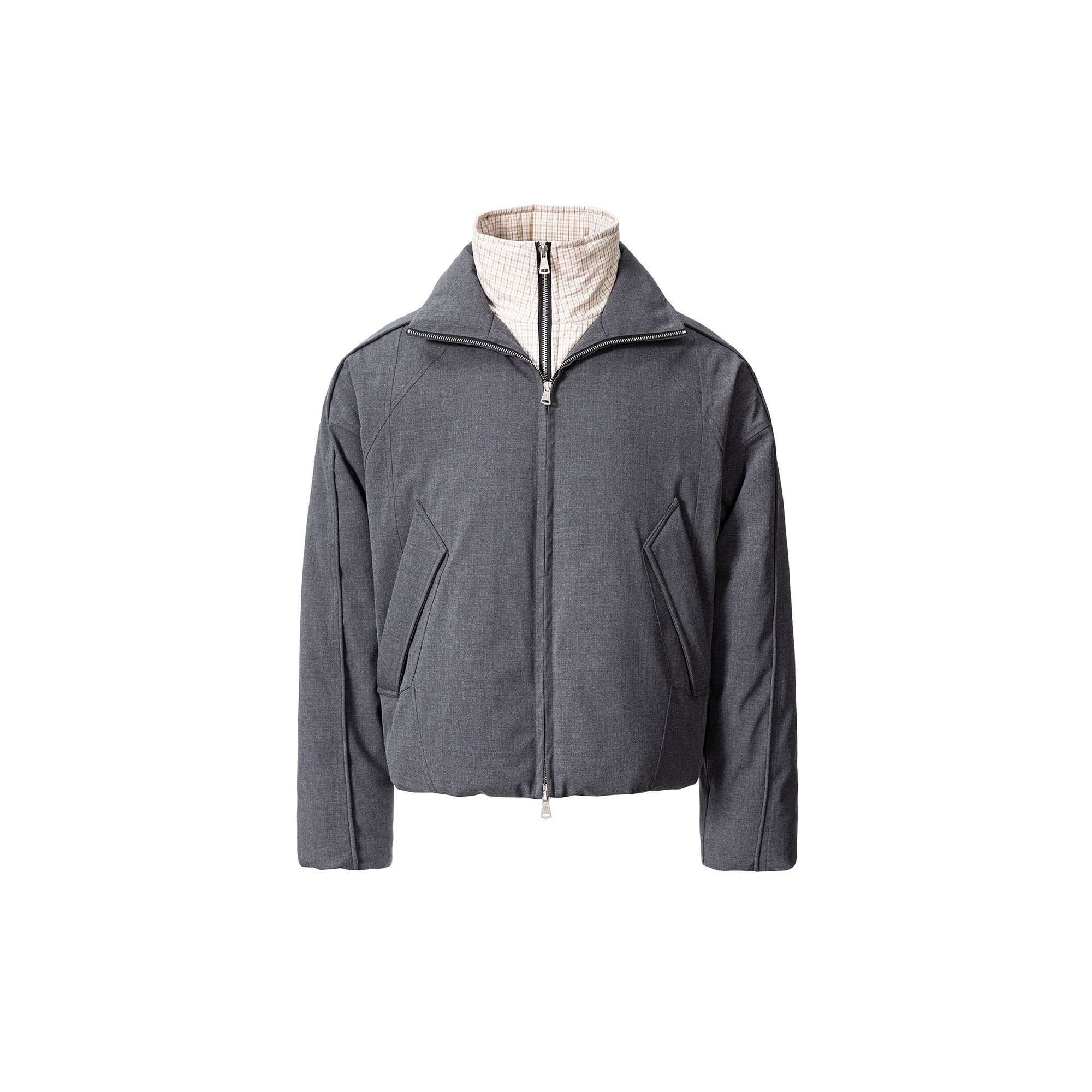 CATSSTAC Plaid Layered Down Jacket