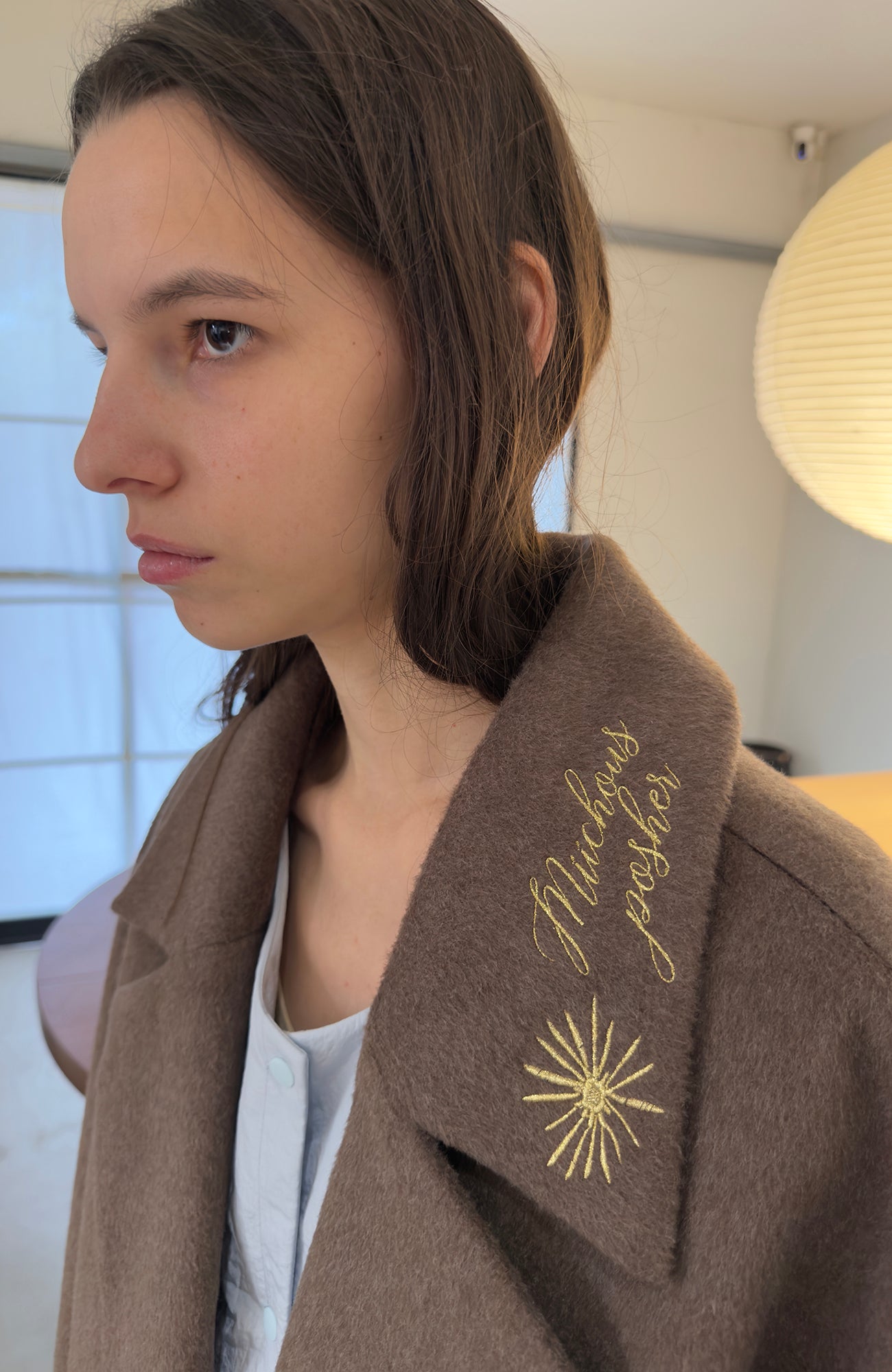 MIICHOUS Floral Embroidered Detachable Liner Overcoat