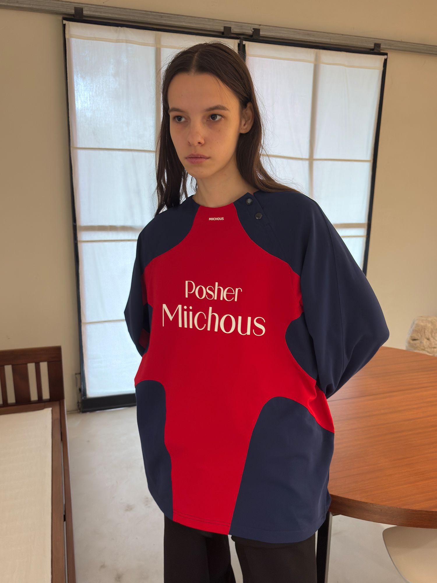 MIICHOUS Contrast Raglan Graphic Long-Sleeve Tee