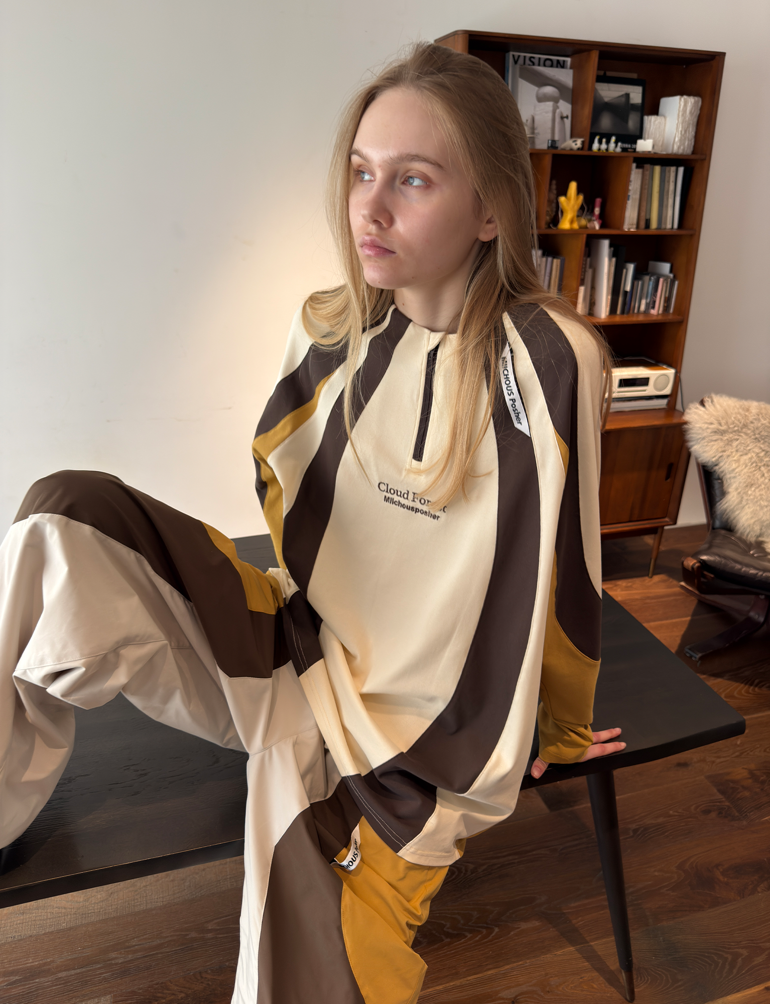 MIICHOUS Contrast Panel UV-Protection Long-Sleeve Tee