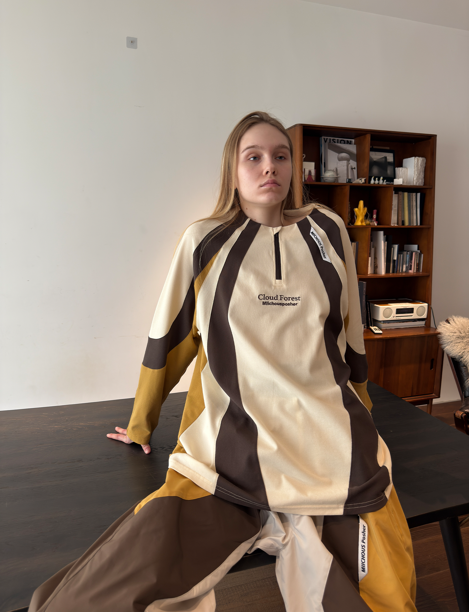 MIICHOUS Contrast Panel UV-Protection Long-Sleeve Tee