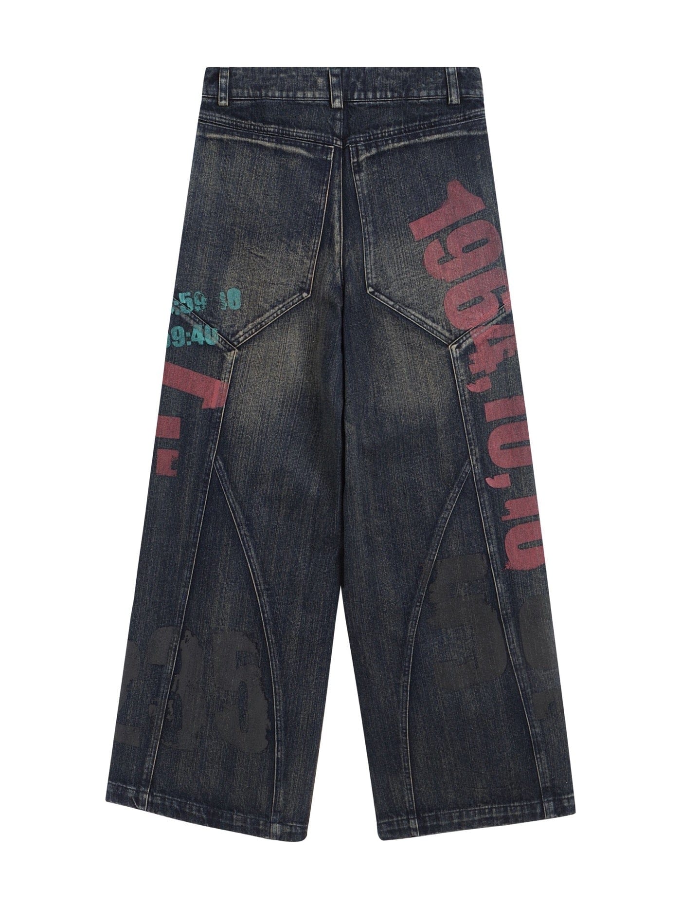 DND4DES Spliced Graffiti Wide-Leg Jeans, premium urban and streetwear designers apparel on PROJECTISR.com, DND4DES