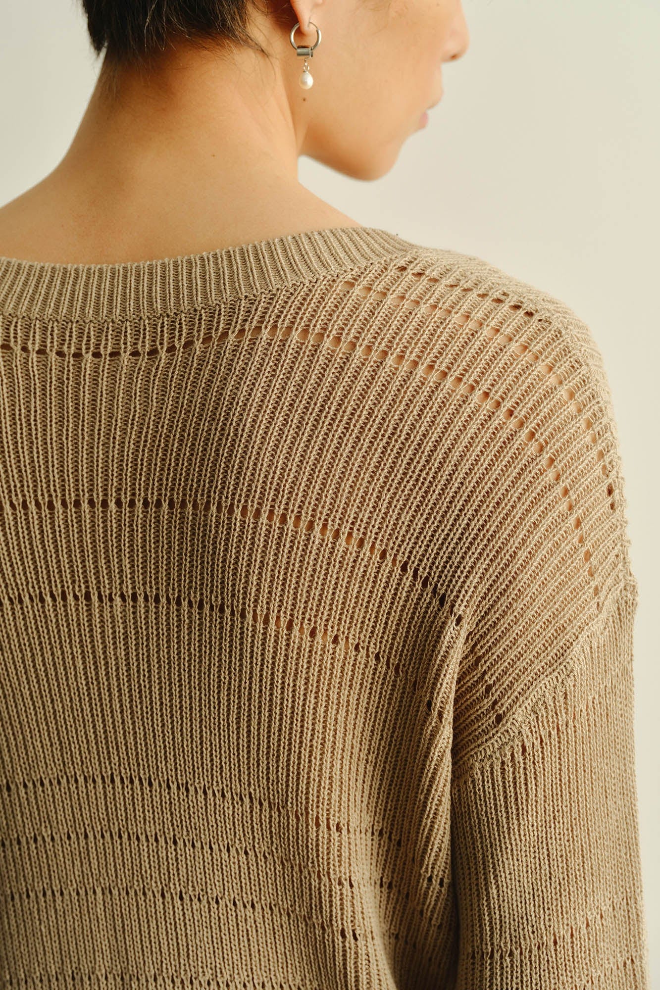 KADAKADA Open-Knit Drawstring Sweater