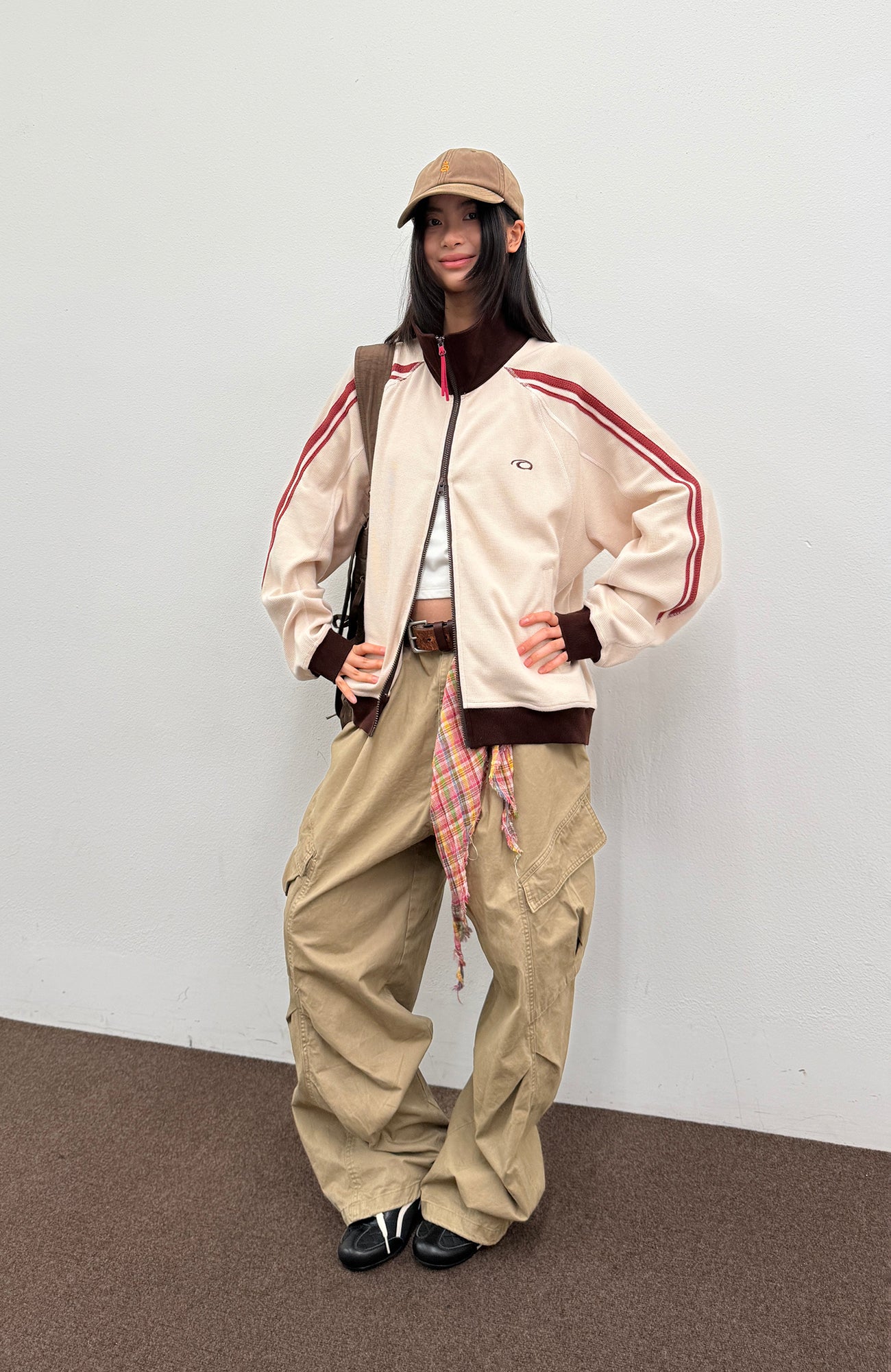 ROARINGWILD A ARCH Retro Stripe Raglan Track Jacket