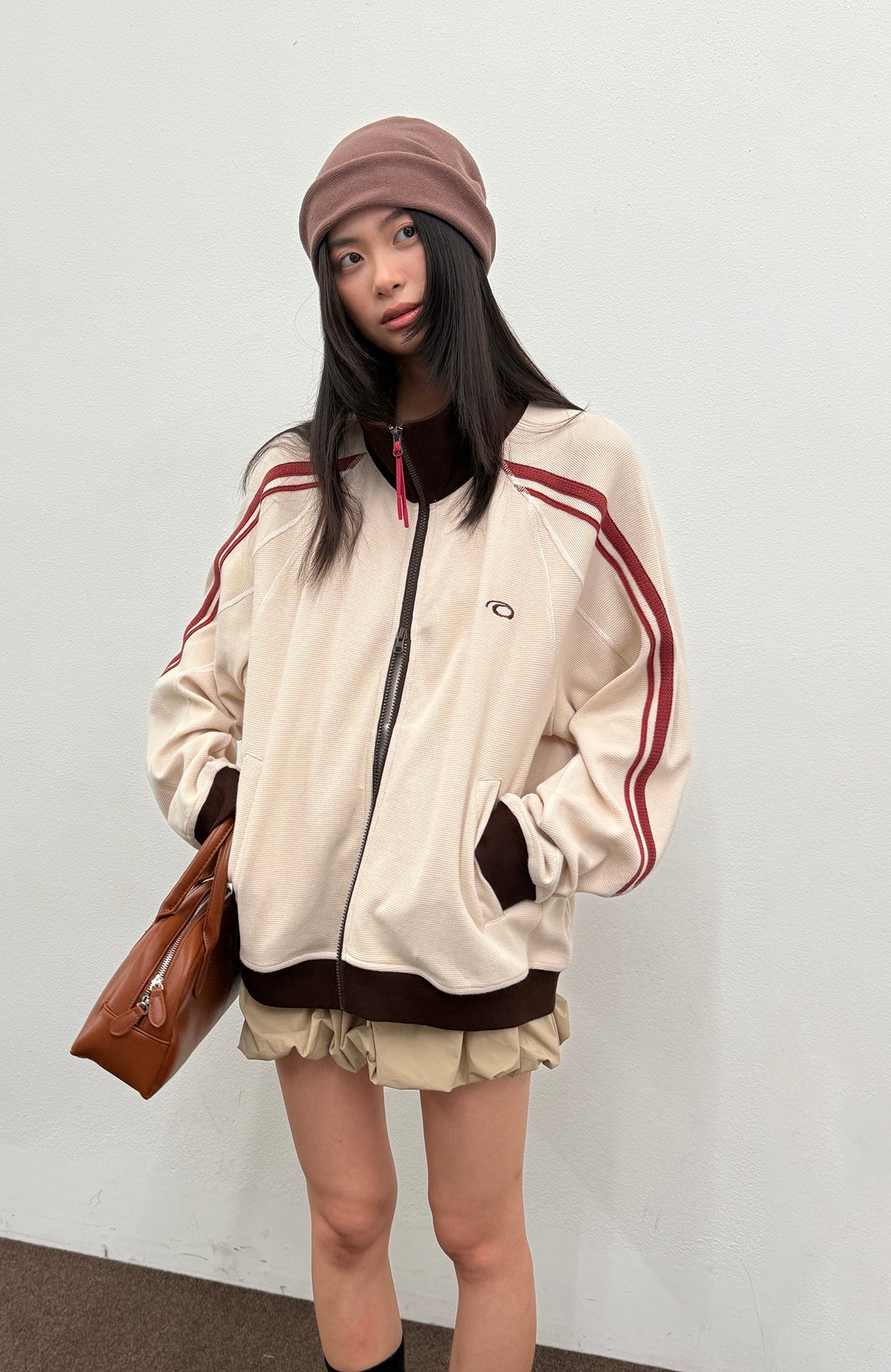 ROARINGWILD A ARCH Retro Stripe Raglan Track Jacket