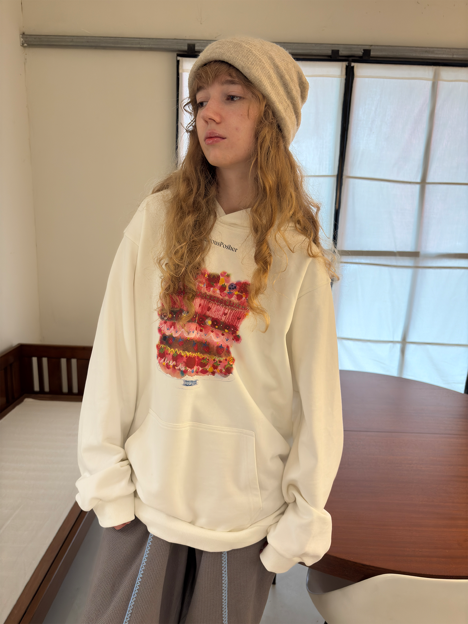 MIICHOUS Cake Graphic Oversized Hoodie
