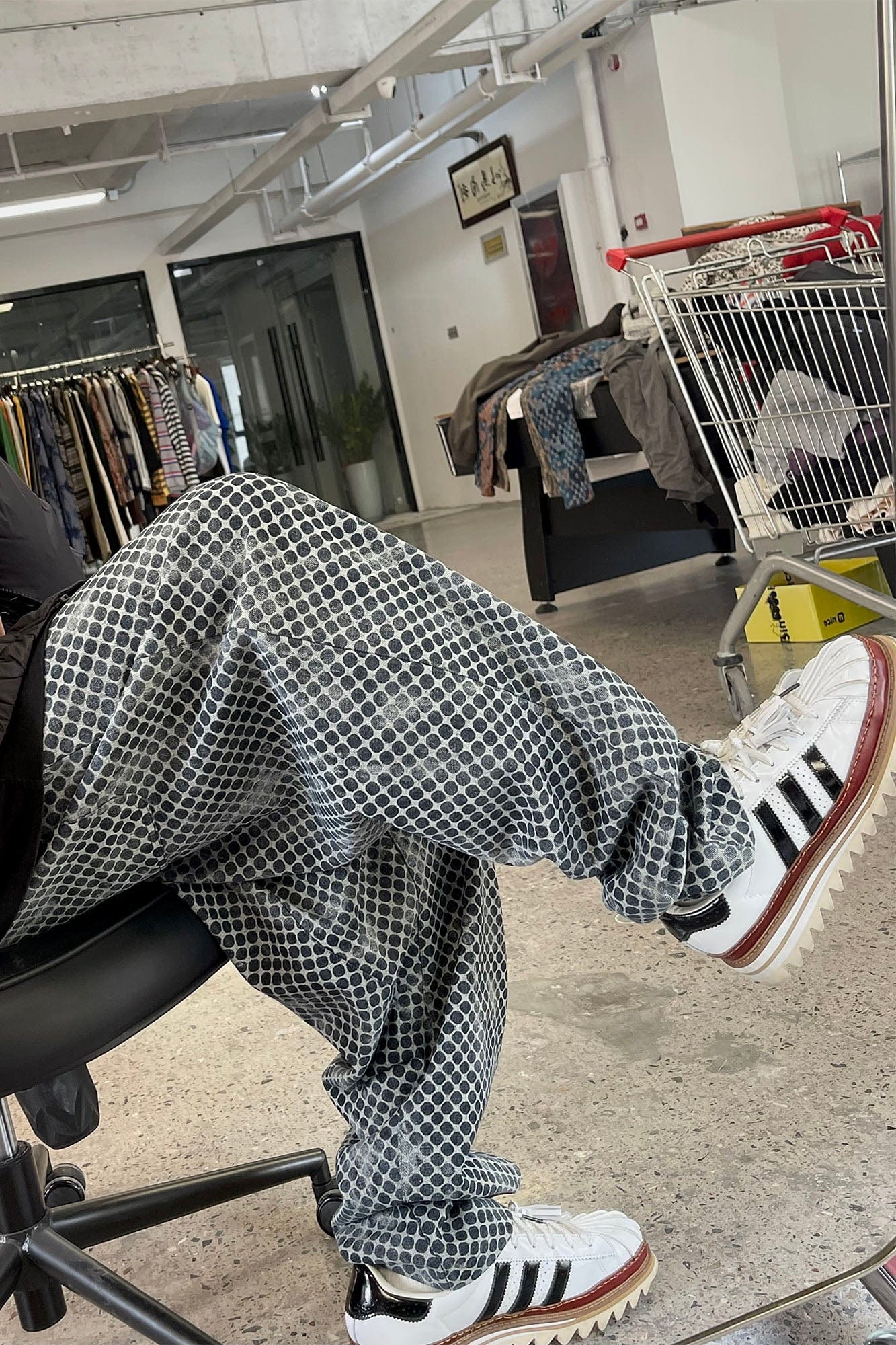 ME DA IGUAL Washed Dot Full-Print Harem Pants, premium urban and streetwear designers apparel on PROJECTISR.com, ME DA IGUAL
