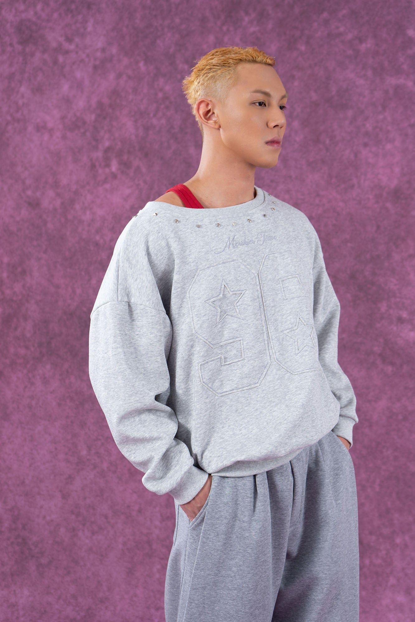 CLP No.96 Patch Studded Sweatshirt, premium urban and streetwear designers apparel on PROJECTISR.com, CLP