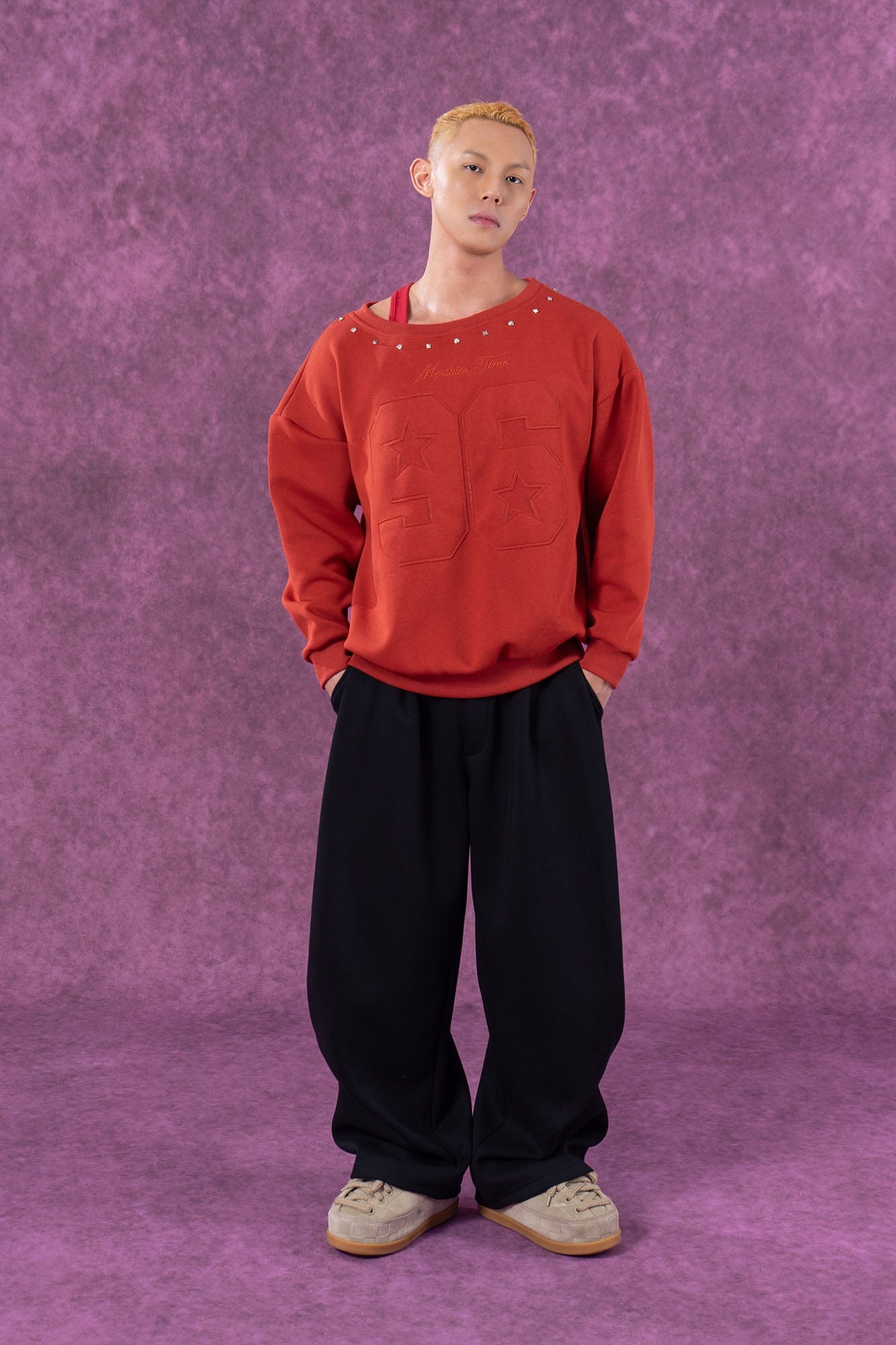 CLP No.96 Patch Studded Sweatshirt, premium urban and streetwear designers apparel on PROJECTISR.com, CLP