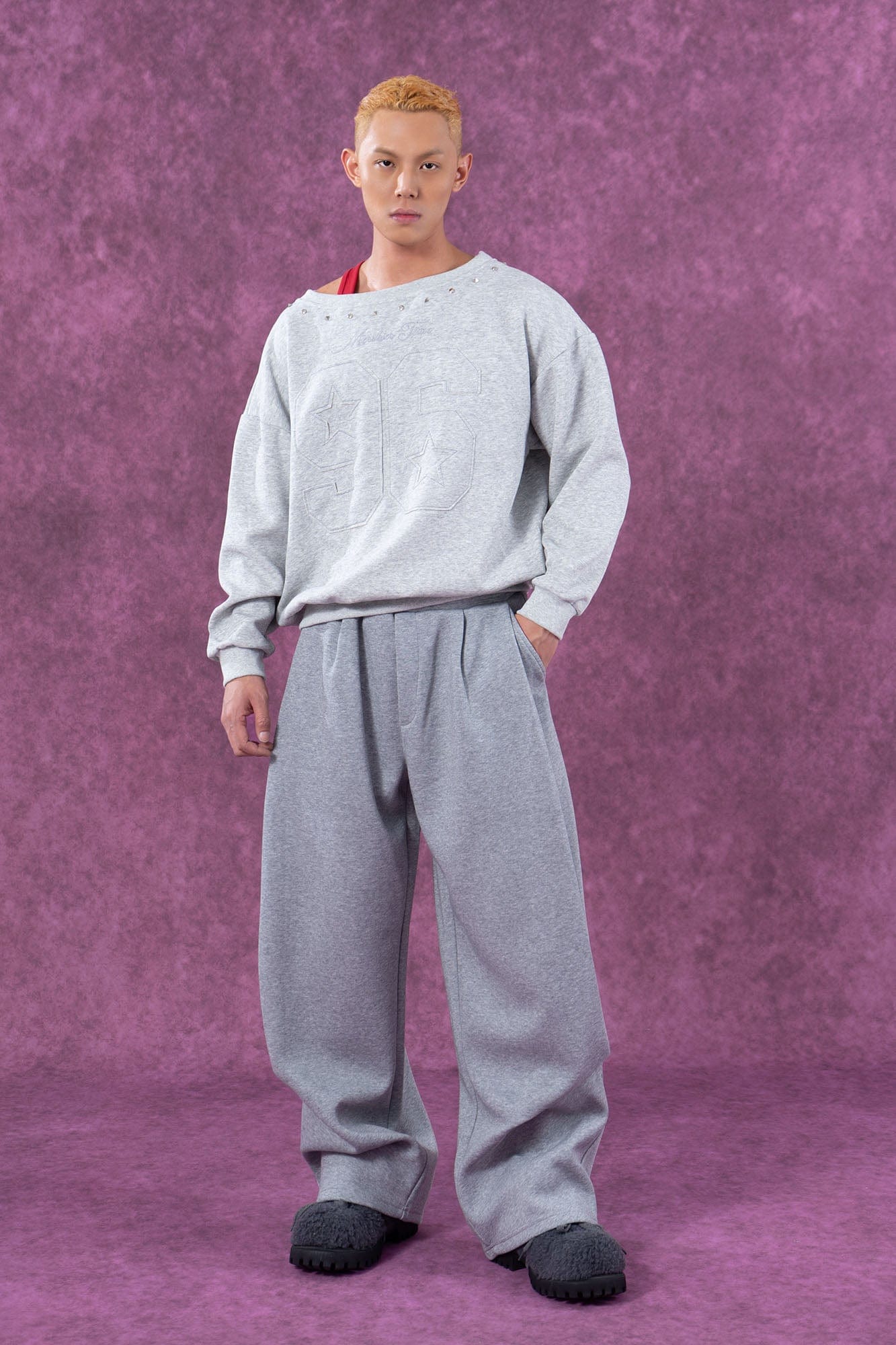 CLP No.96 Patch Studded Sweatshirt, premium urban and streetwear designers apparel on PROJECTISR.com, CLP