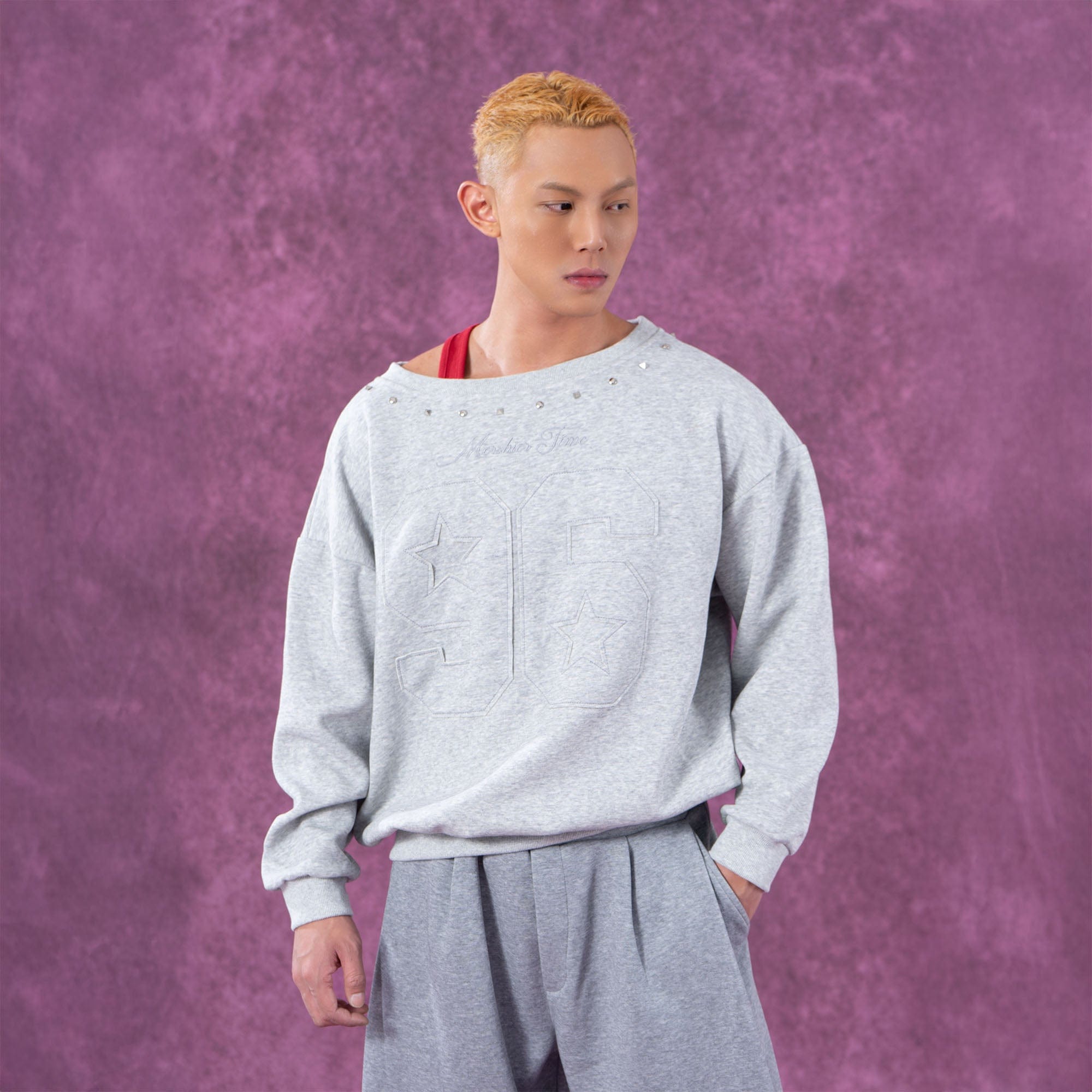 CLP No.96 Patch Studded Sweatshirt, premium urban and streetwear designers apparel on PROJECTISR.com, CLP