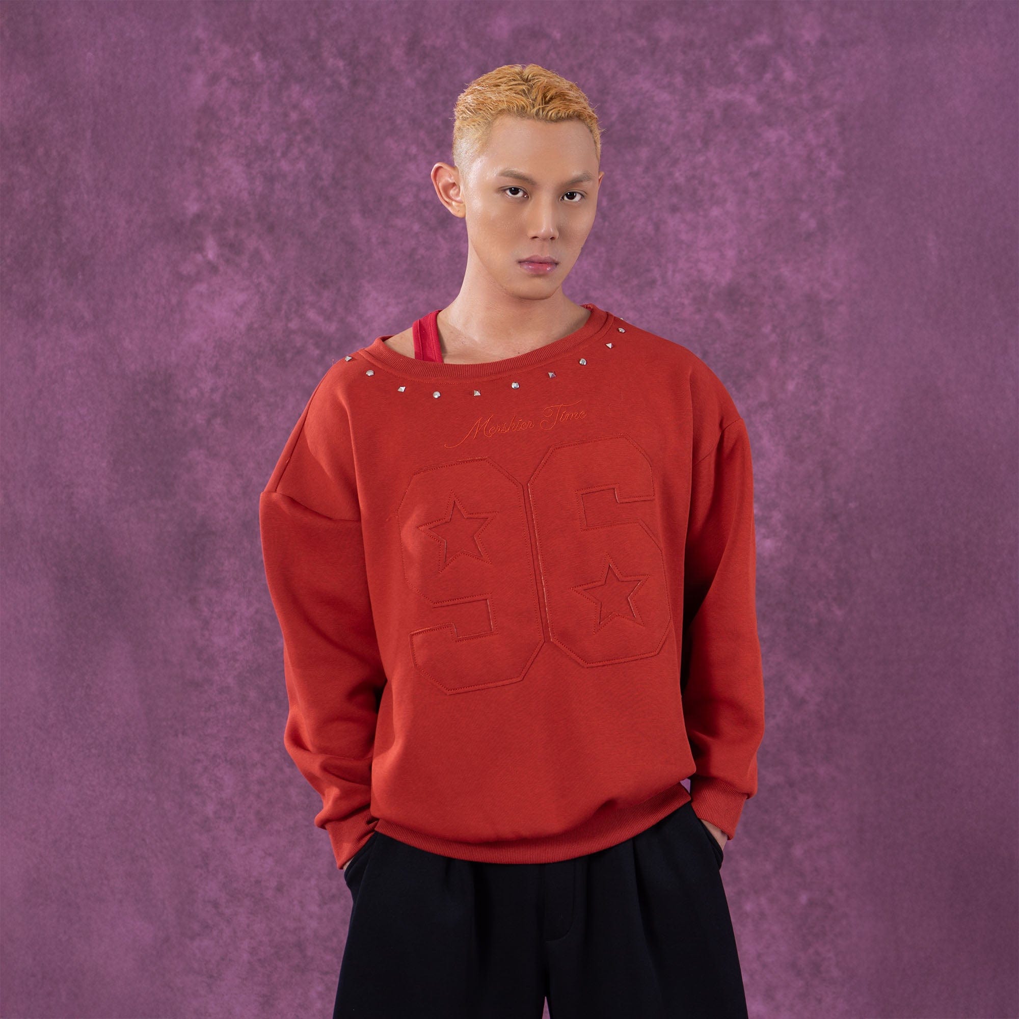 CLP No.96 Patch Studded Sweatshirt, premium urban and streetwear designers apparel on PROJECTISR.com, CLP