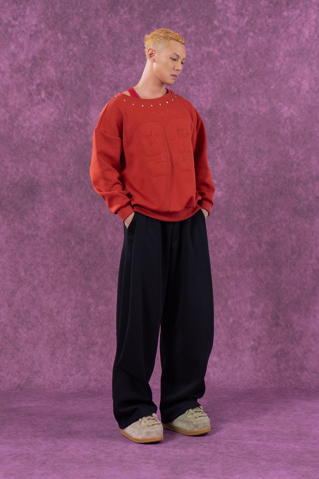 CLP No.96 Patch Studded Sweatshirt, premium urban and streetwear designers apparel on PROJECTISR.com, CLP
