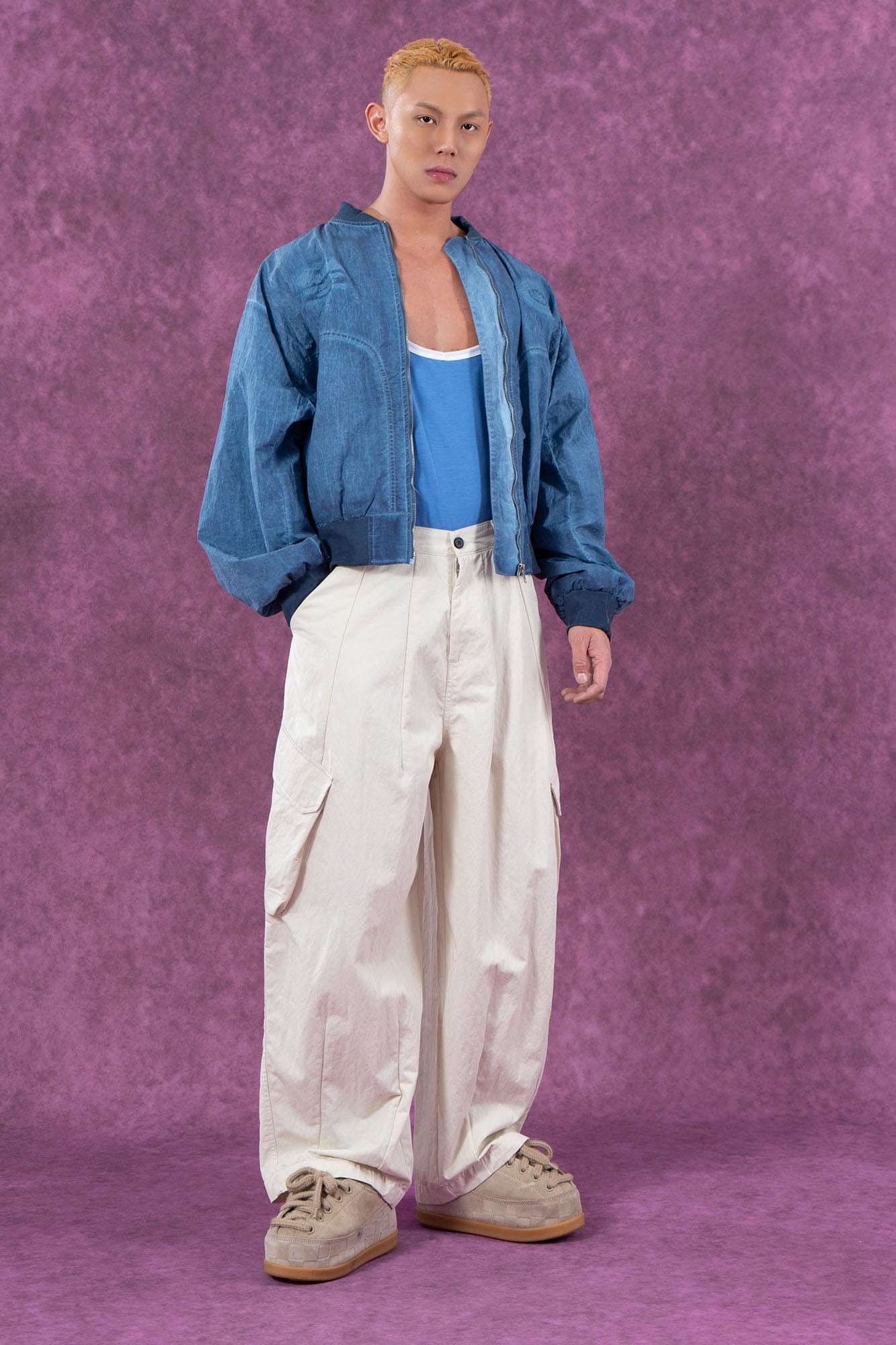CLP Faded Crinkled Bomber Jacket, premium urban and streetwear designers apparel on PROJECTISR.com, CLP