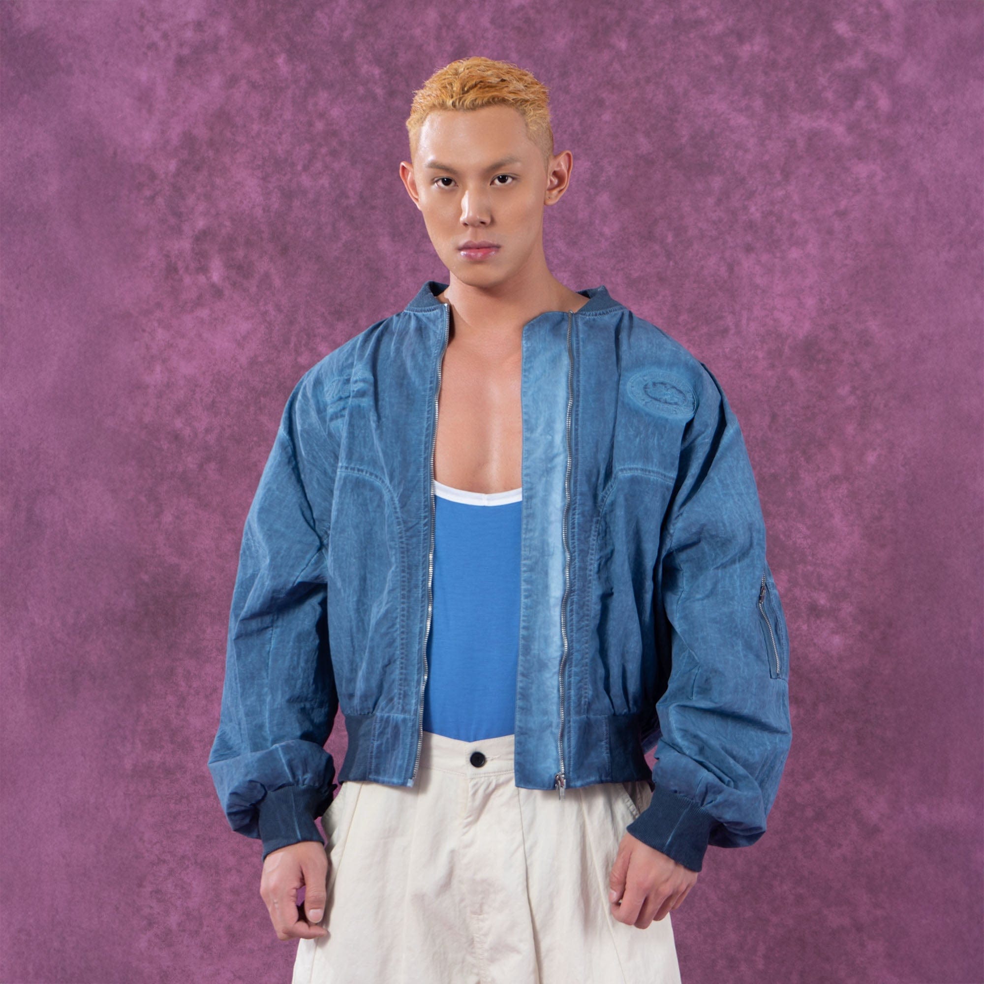 CLP Faded Crinkled Bomber Jacket, premium urban and streetwear designers apparel on PROJECTISR.com, CLP