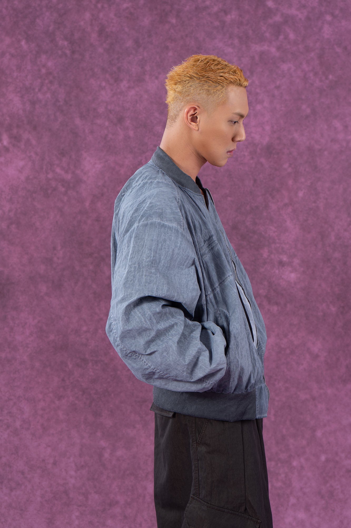 CLP Faded Crinkled Bomber Jacket, premium urban and streetwear designers apparel on PROJECTISR.com, CLP