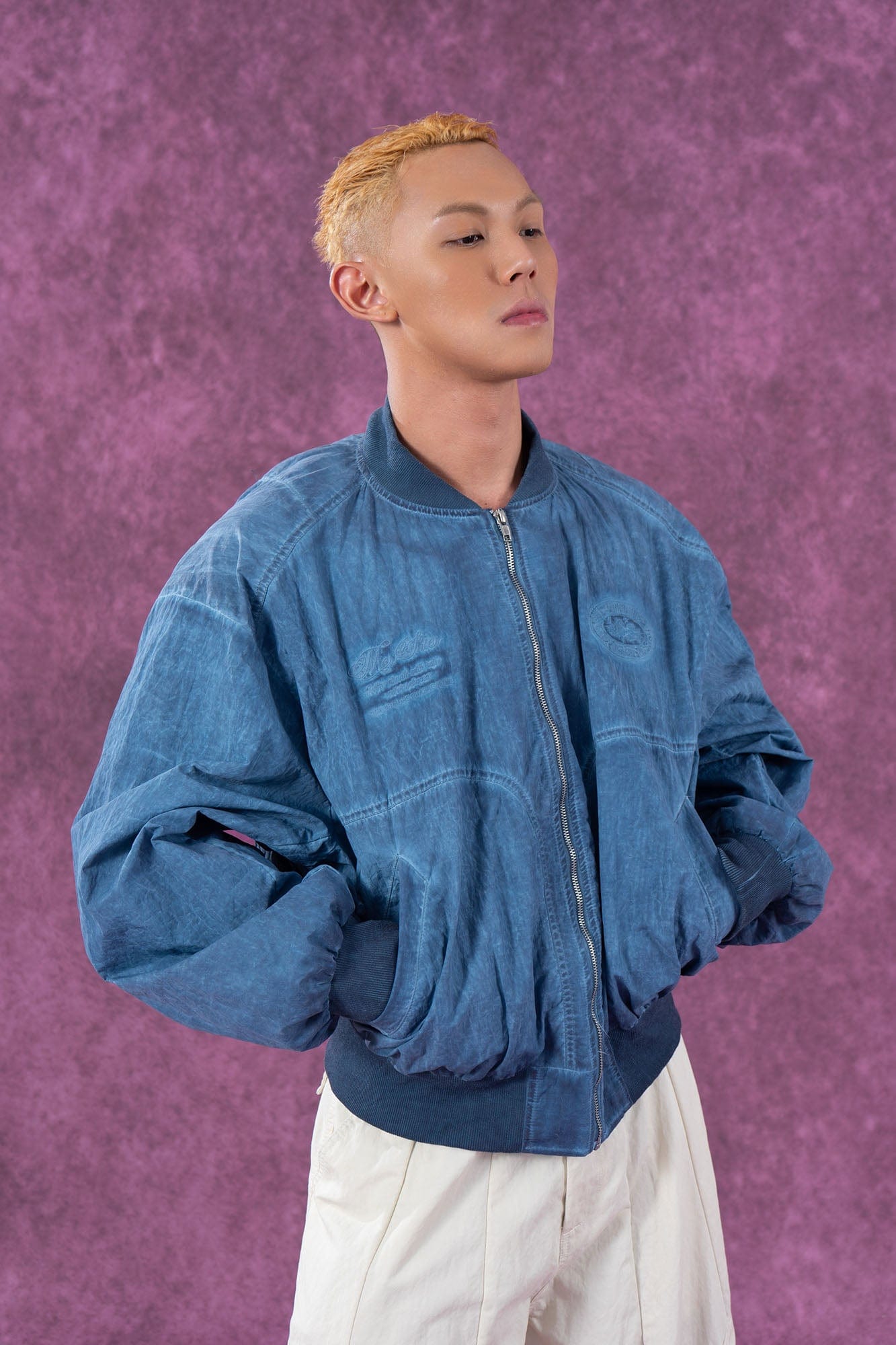 CLP Faded Crinkled Bomber Jacket, premium urban and streetwear designers apparel on PROJECTISR.com, CLP