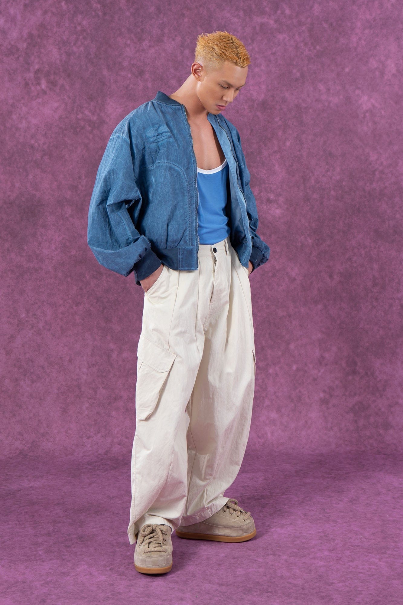 CLP Faded Crinkled Bomber Jacket, premium urban and streetwear designers apparel on PROJECTISR.com, CLP