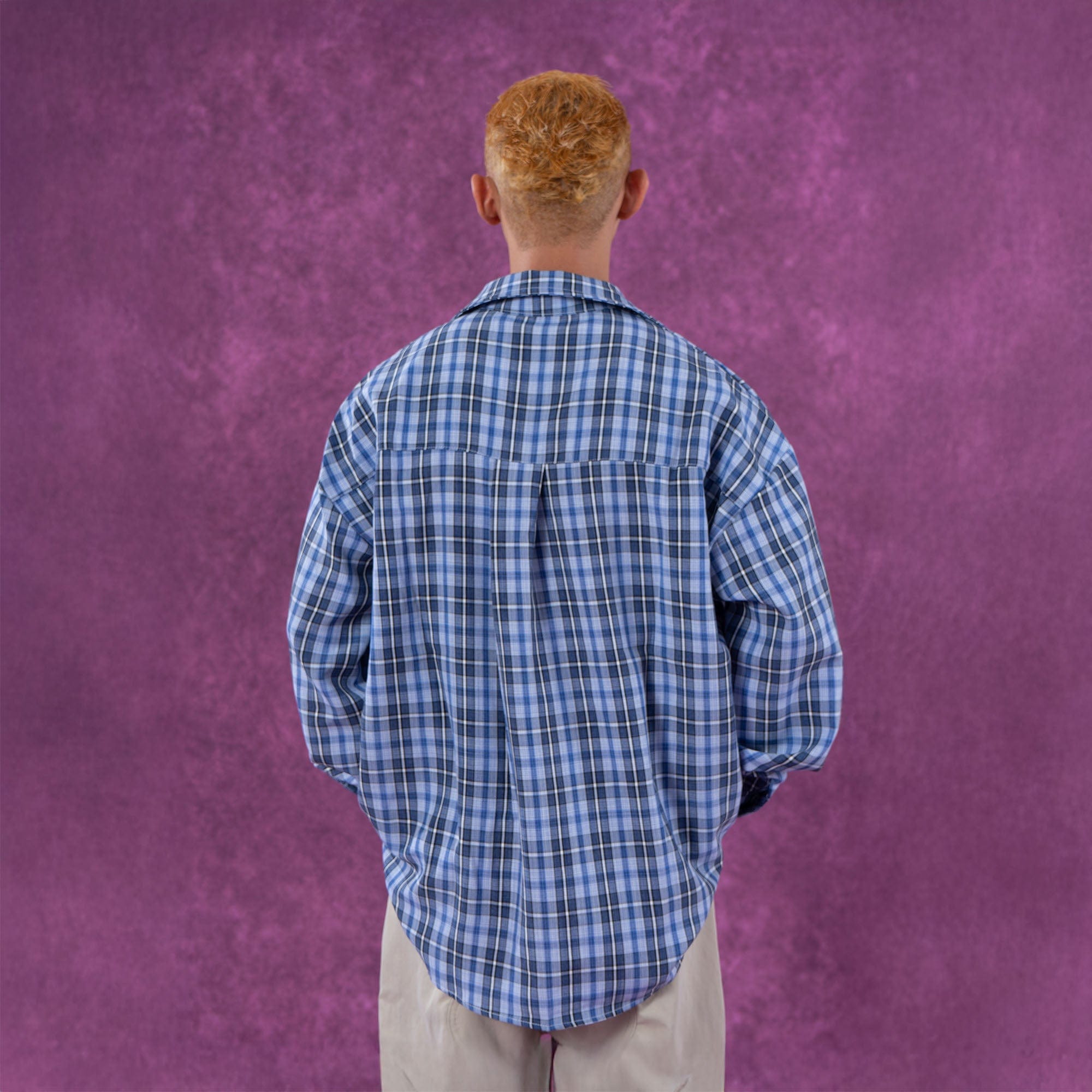 CLP Plaid Stickers Oversized Shirt, premium urban and streetwear designers apparel on PROJECTISR.com, CLP