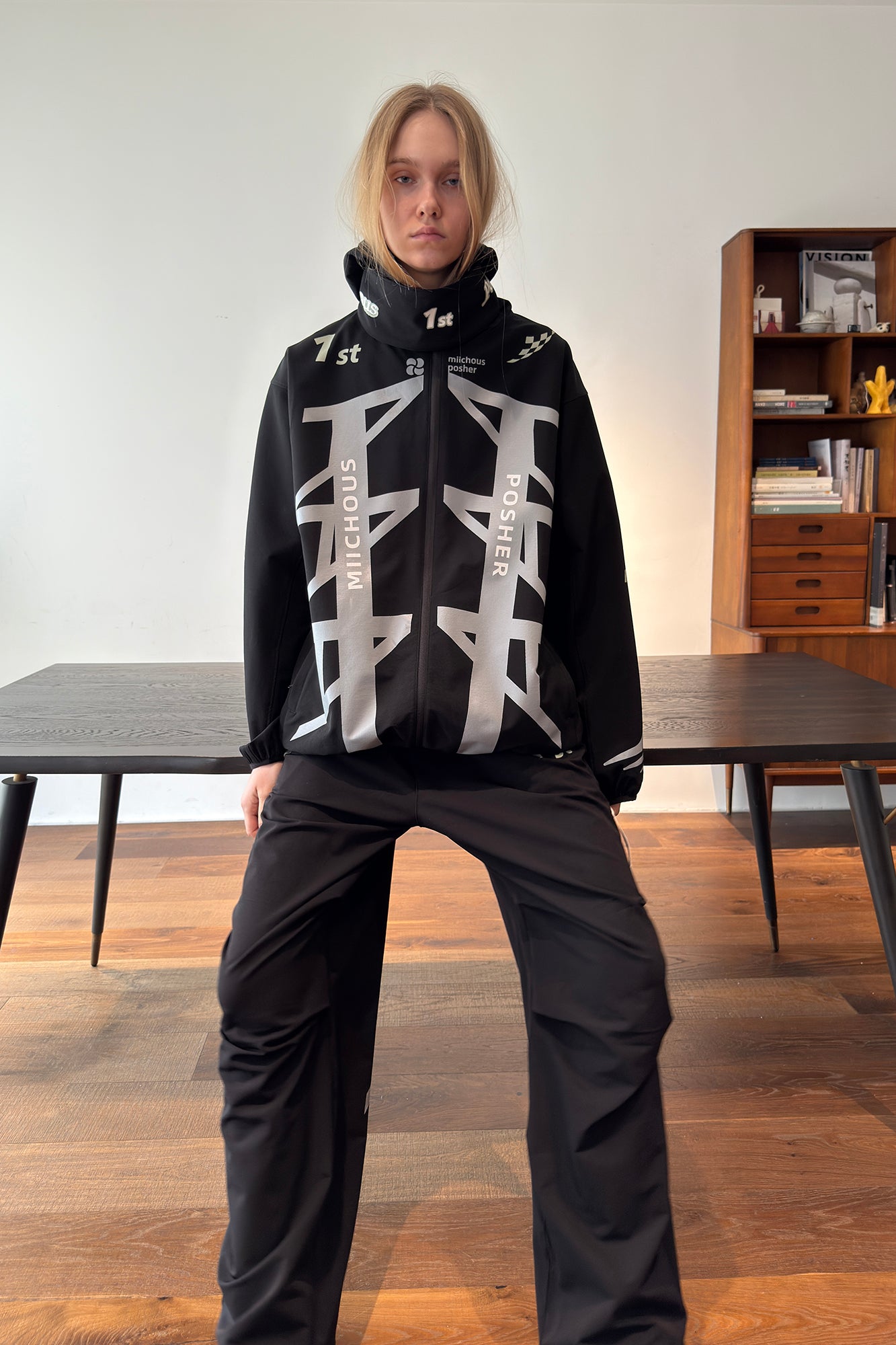 MIICHOUS 1st 3A Graphic Wide-Leg Track Pants