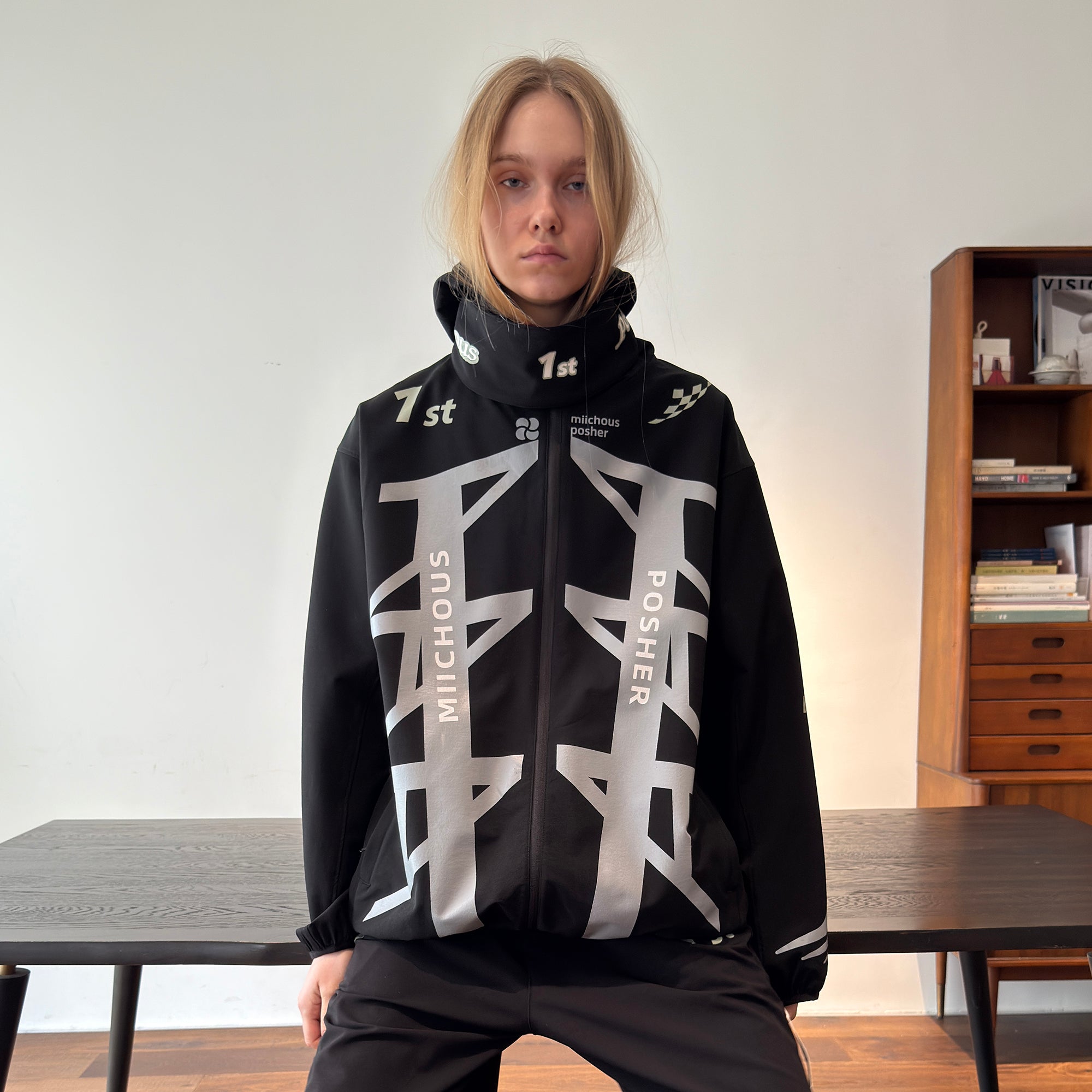 MIICHOUS 1st 3A Graphic Oversized Hooded Windbreaker