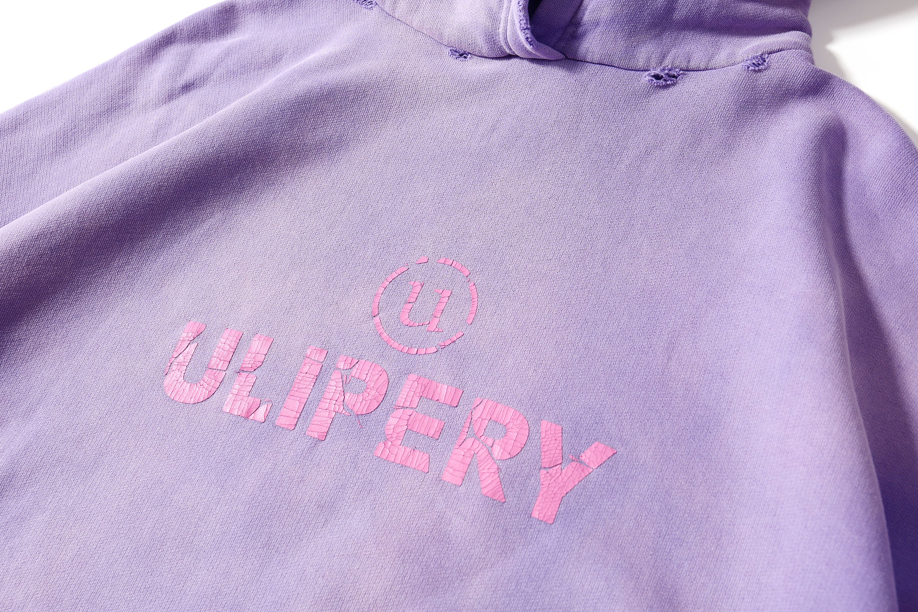 ULIPERY Distressed Gradient Oversized Hoodie Purple, premium urban and streetwear designers apparel on PROJECTISR.com, ULIPERY
