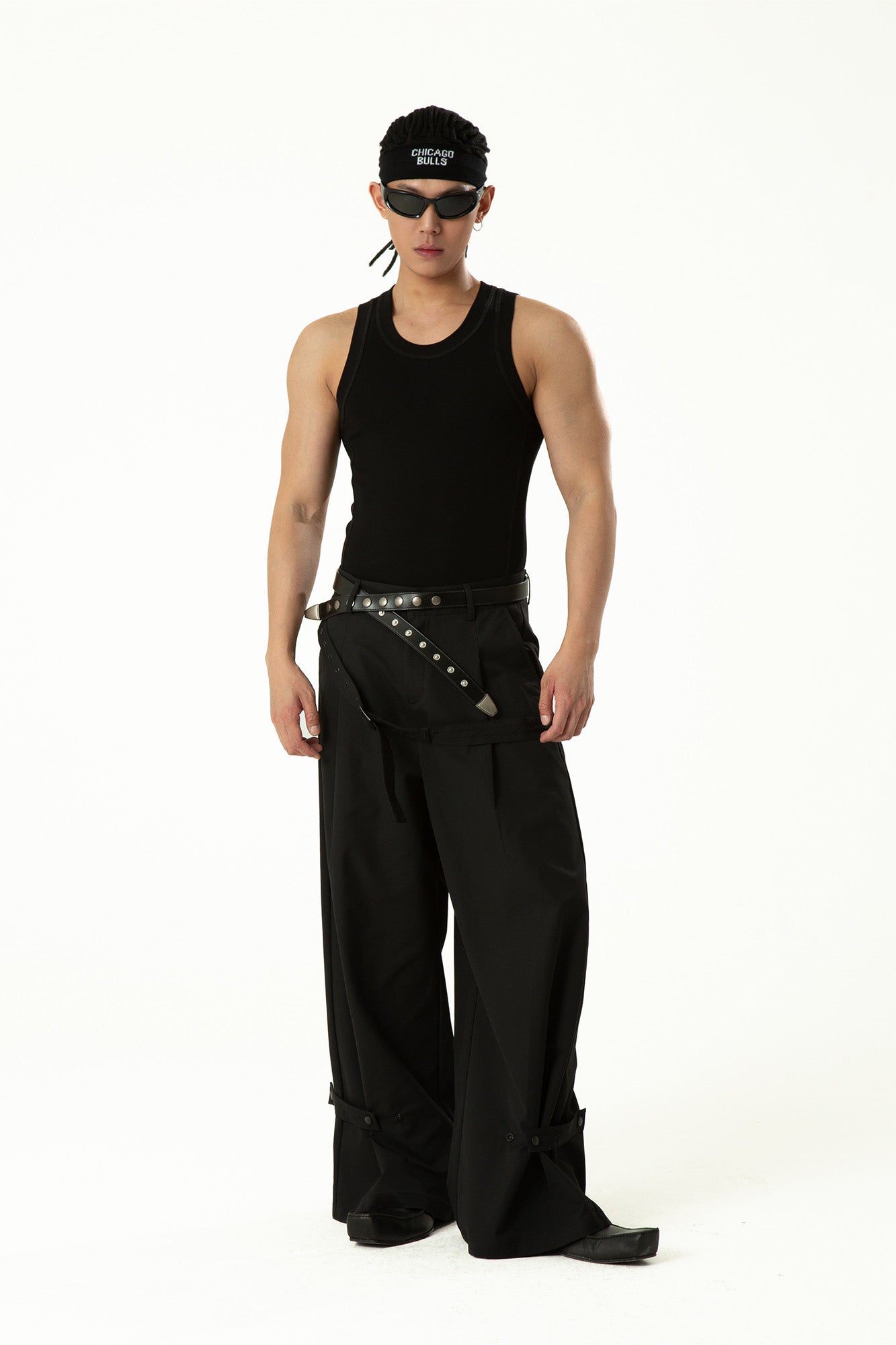CLP Draped Wide-Leg Belted Pants, premium urban and streetwear designers apparel on PROJECTISR.com, CLP