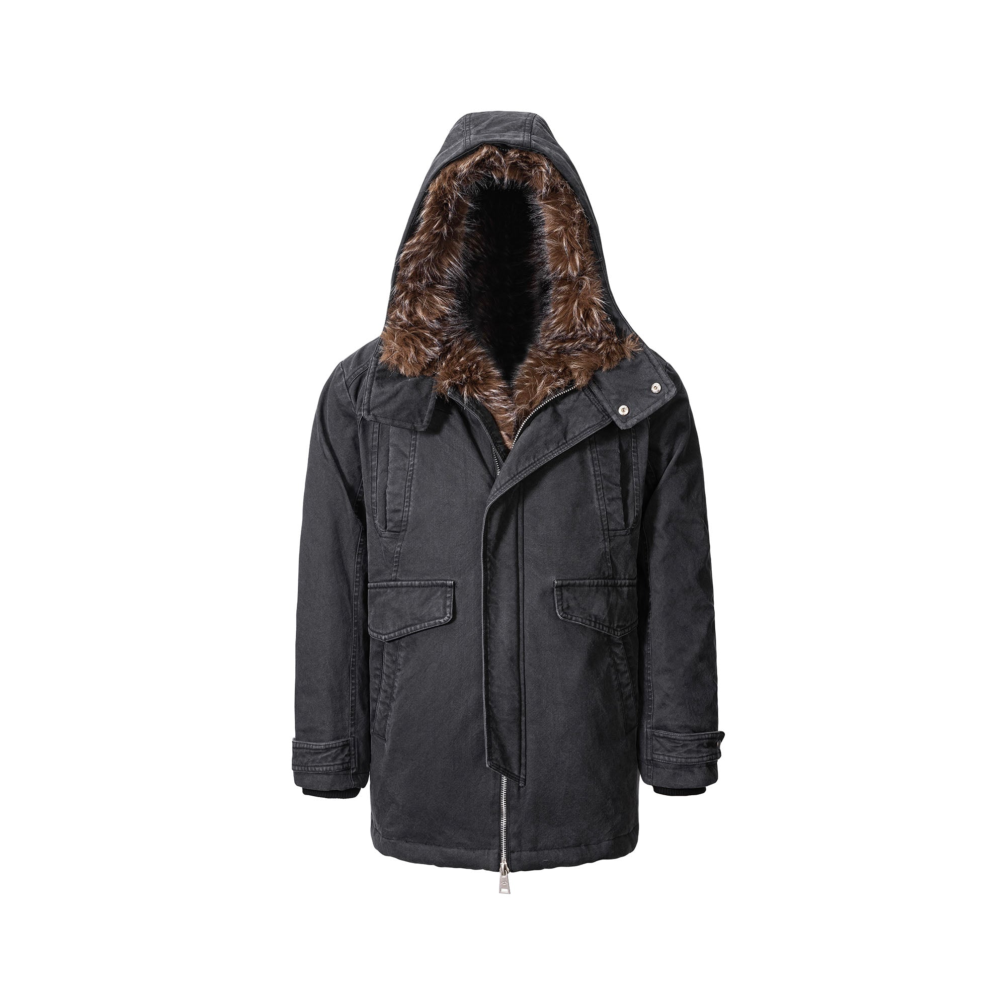 CATSSTAC Faux Fur-Trimmed Utility Parka