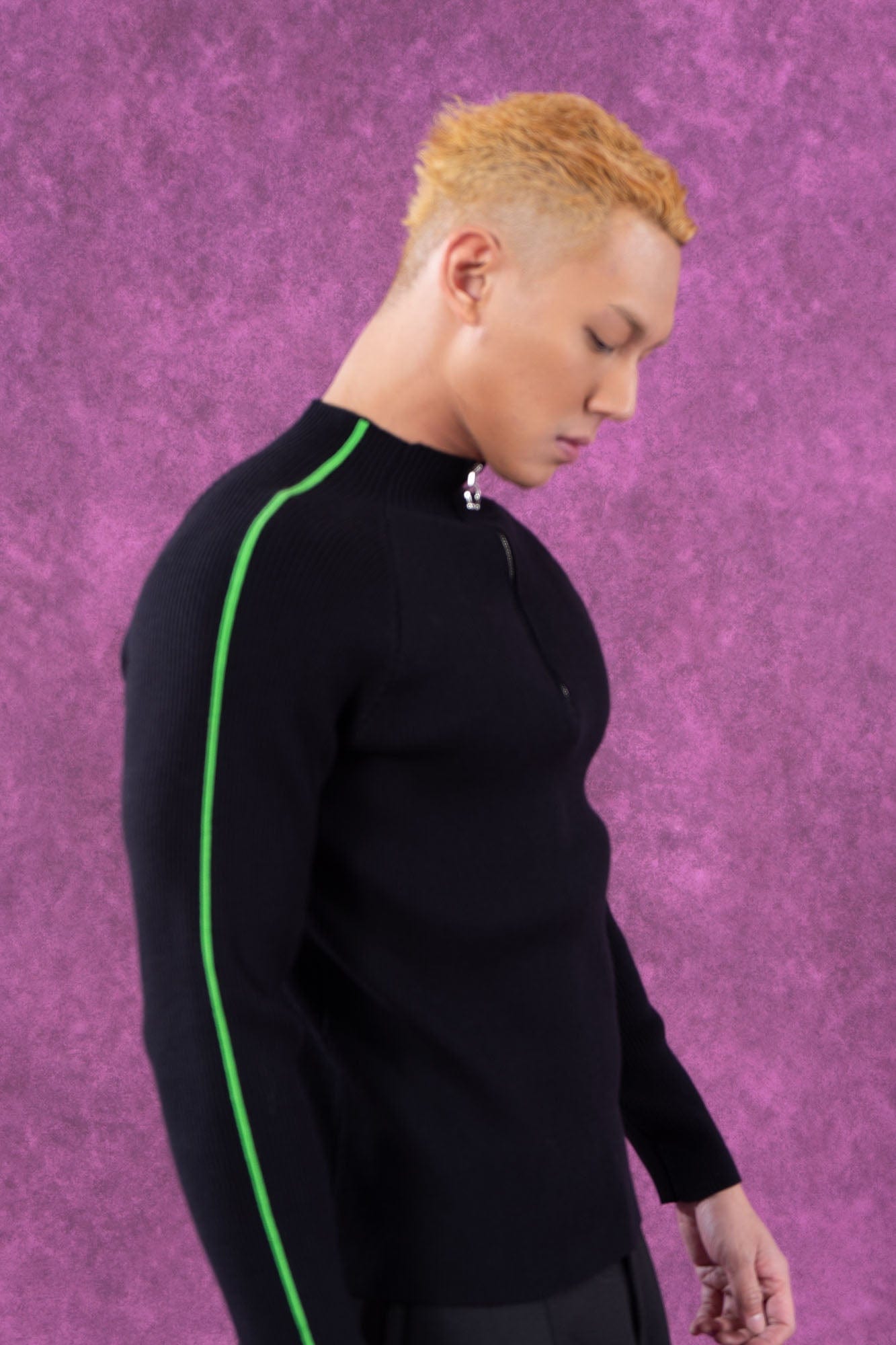 CLP Raglan Half-Zip Ribbed Slim Sweater, premium urban and streetwear designers apparel on PROJECTISR.com, CLP