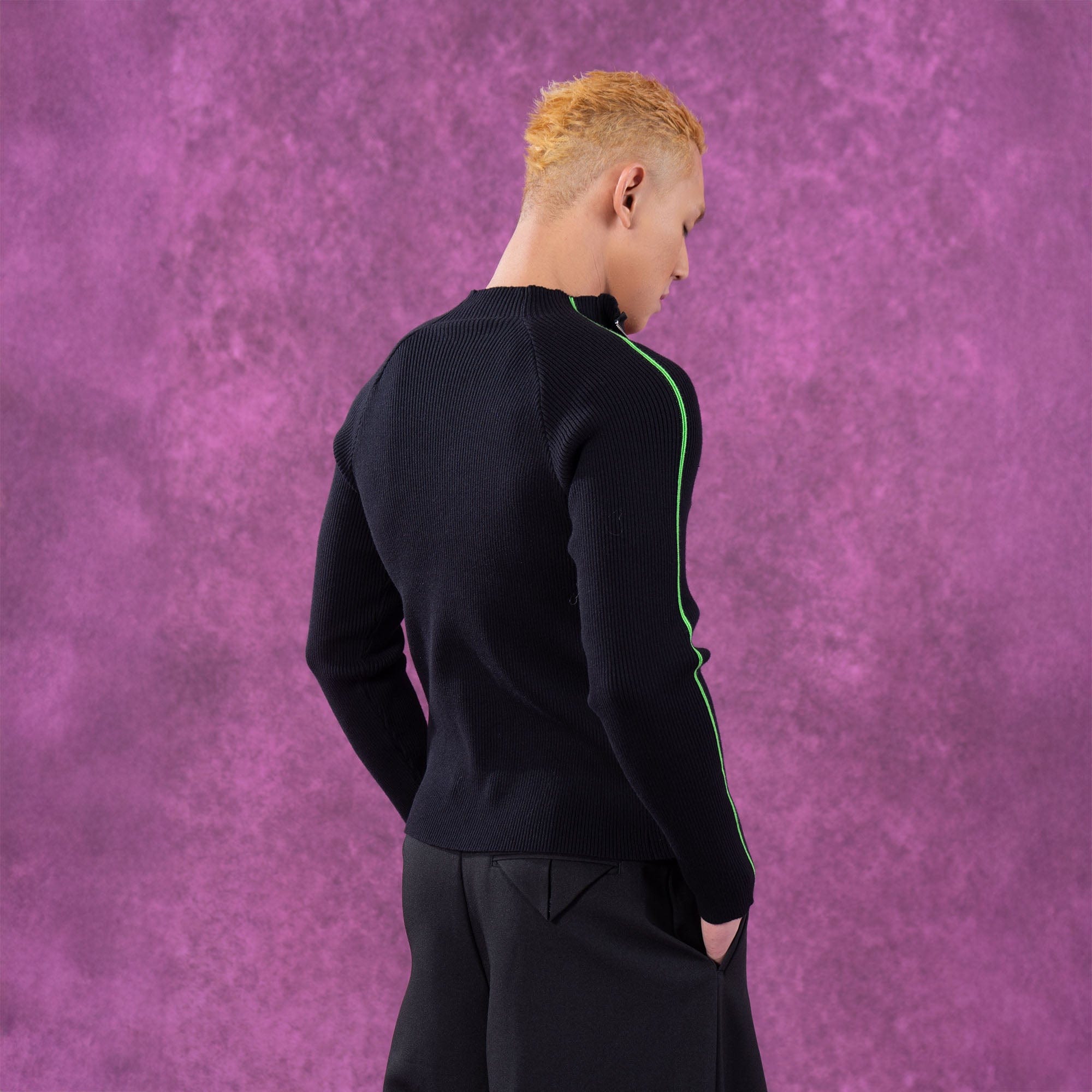 CLP Raglan Half-Zip Ribbed Slim Sweater, premium urban and streetwear designers apparel on PROJECTISR.com, CLP