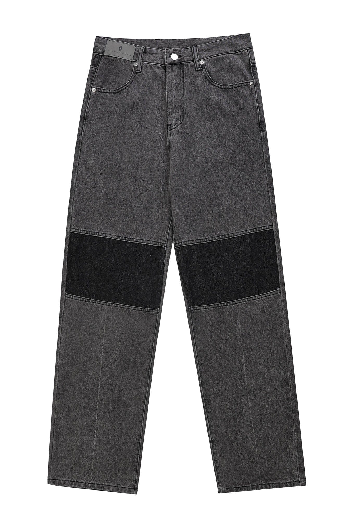 OVDY Spliced Knees Straight-Leg Jeans