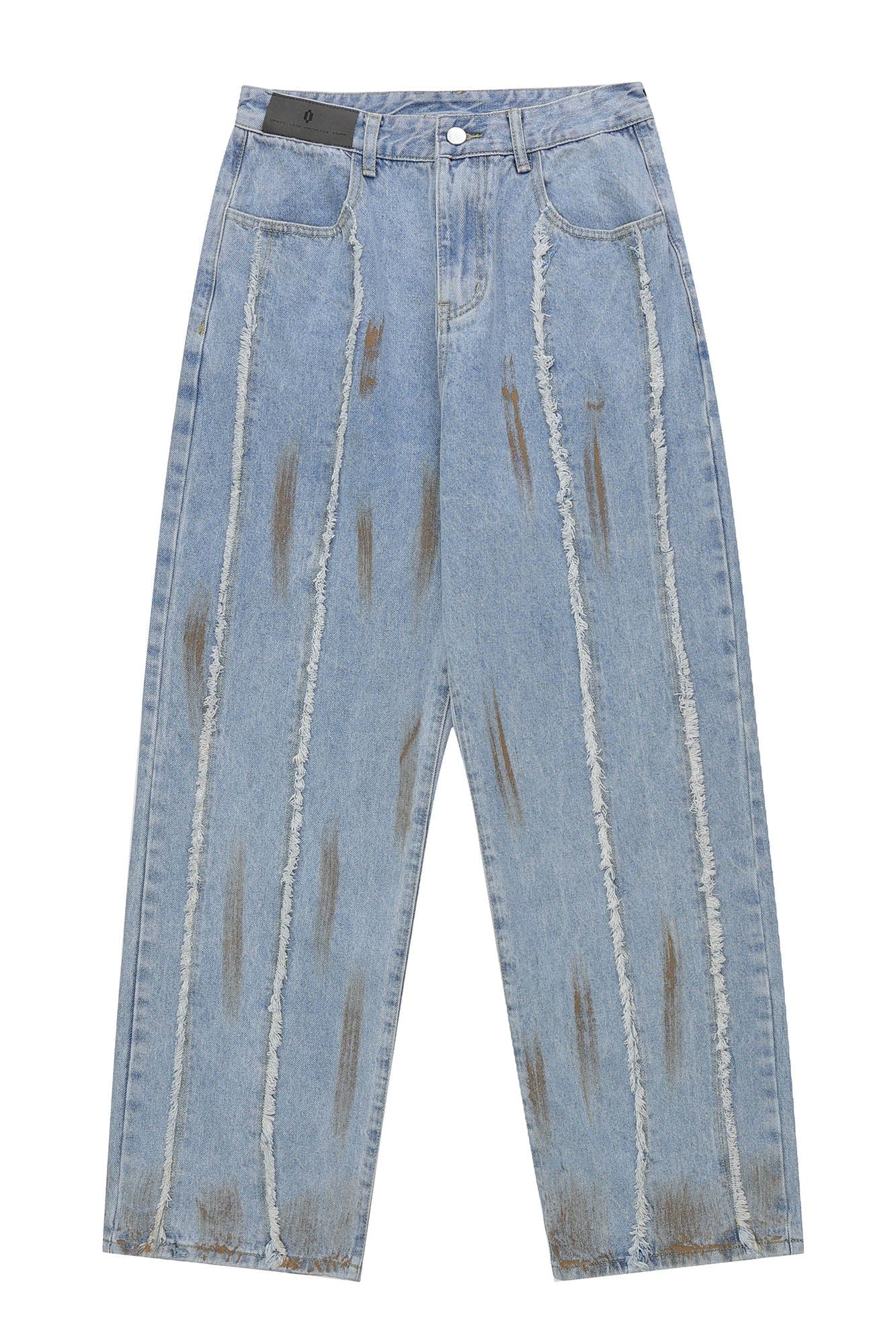 OVDY Frayed Paneled Jeans