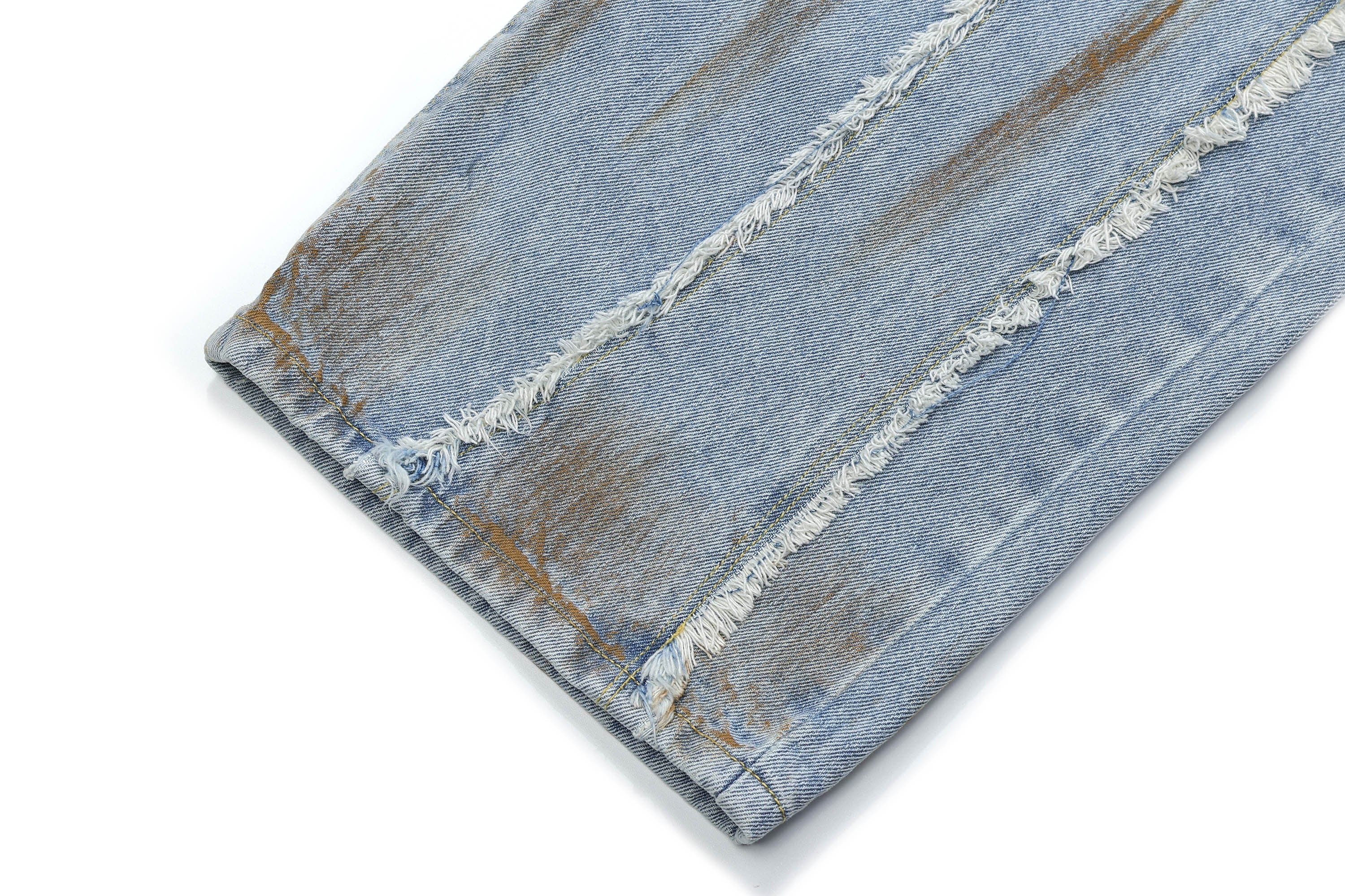 OVDY Frayed Paneled Jeans