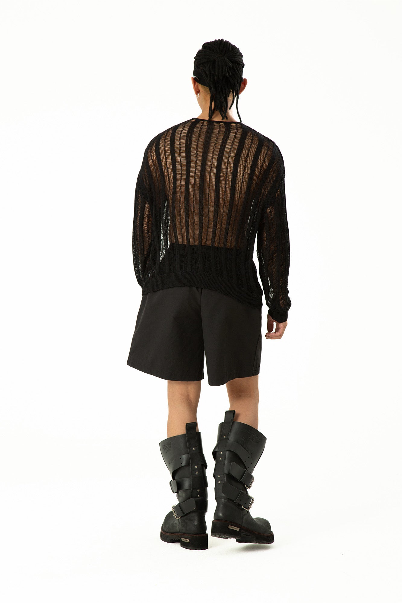 CLP Sheer Striped Open-Knit Sweater, premium urban and streetwear designers apparel on PROJECTISR.com, CLP