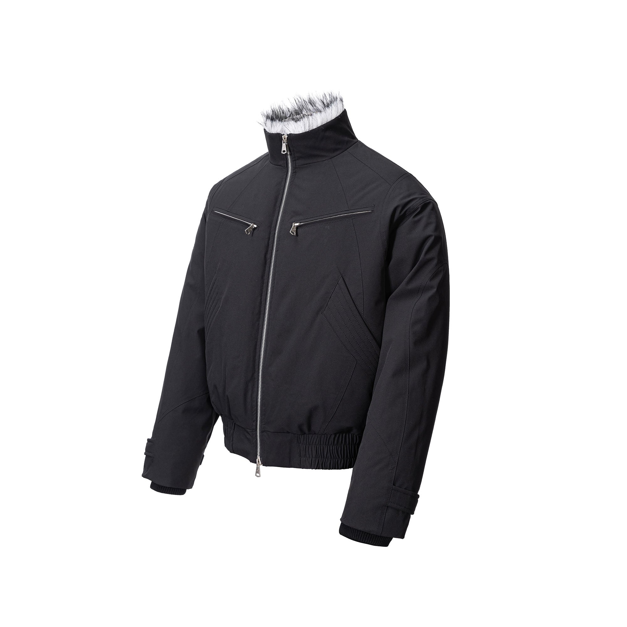 CATSSTAC Faux Fur Collar Waterproof Harrington Jacket