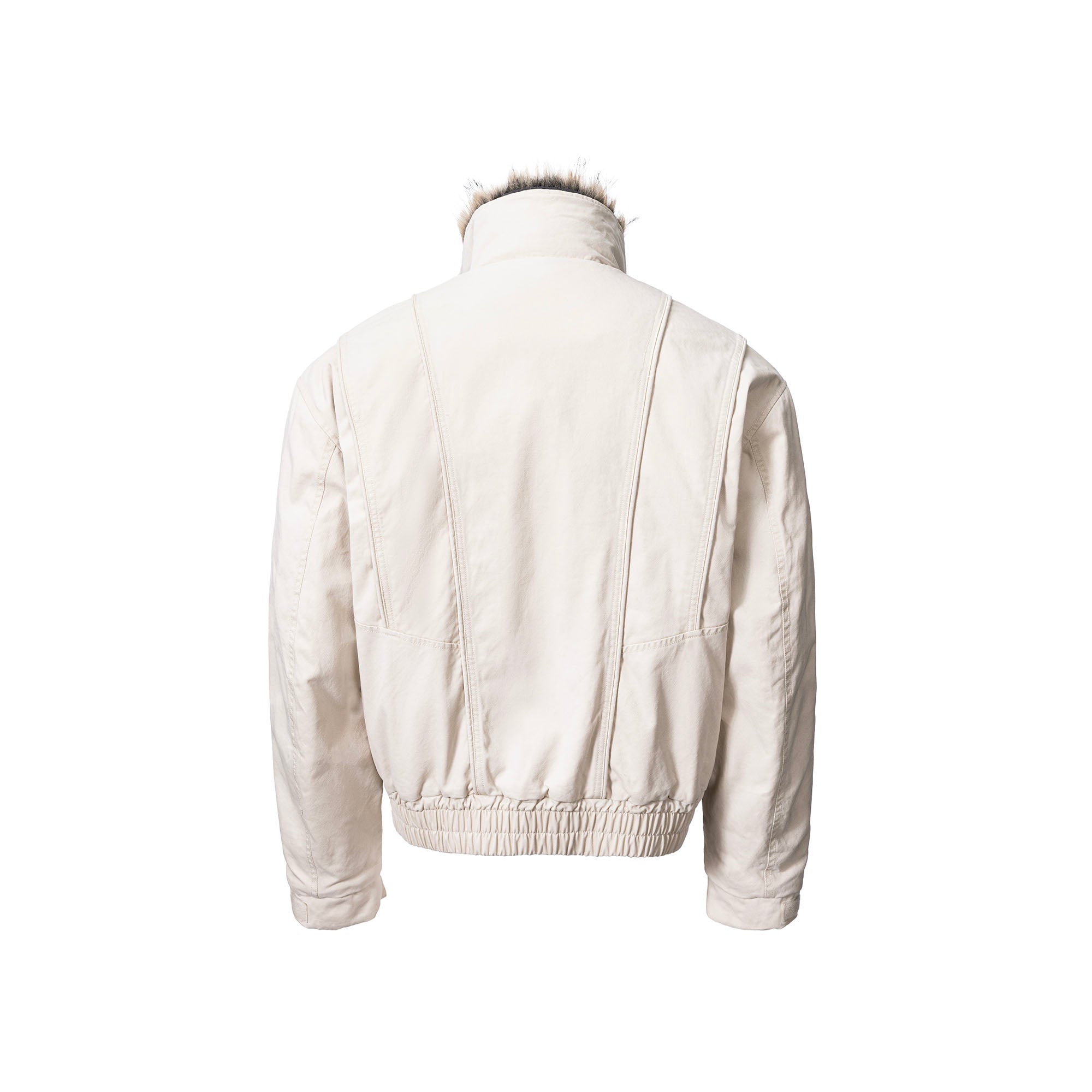 CATSSTAC Detachable Faux Fur Scarf Panel Jacket, premium urban and streetwear designers apparel on PROJECTISR.com, CATSSTAC