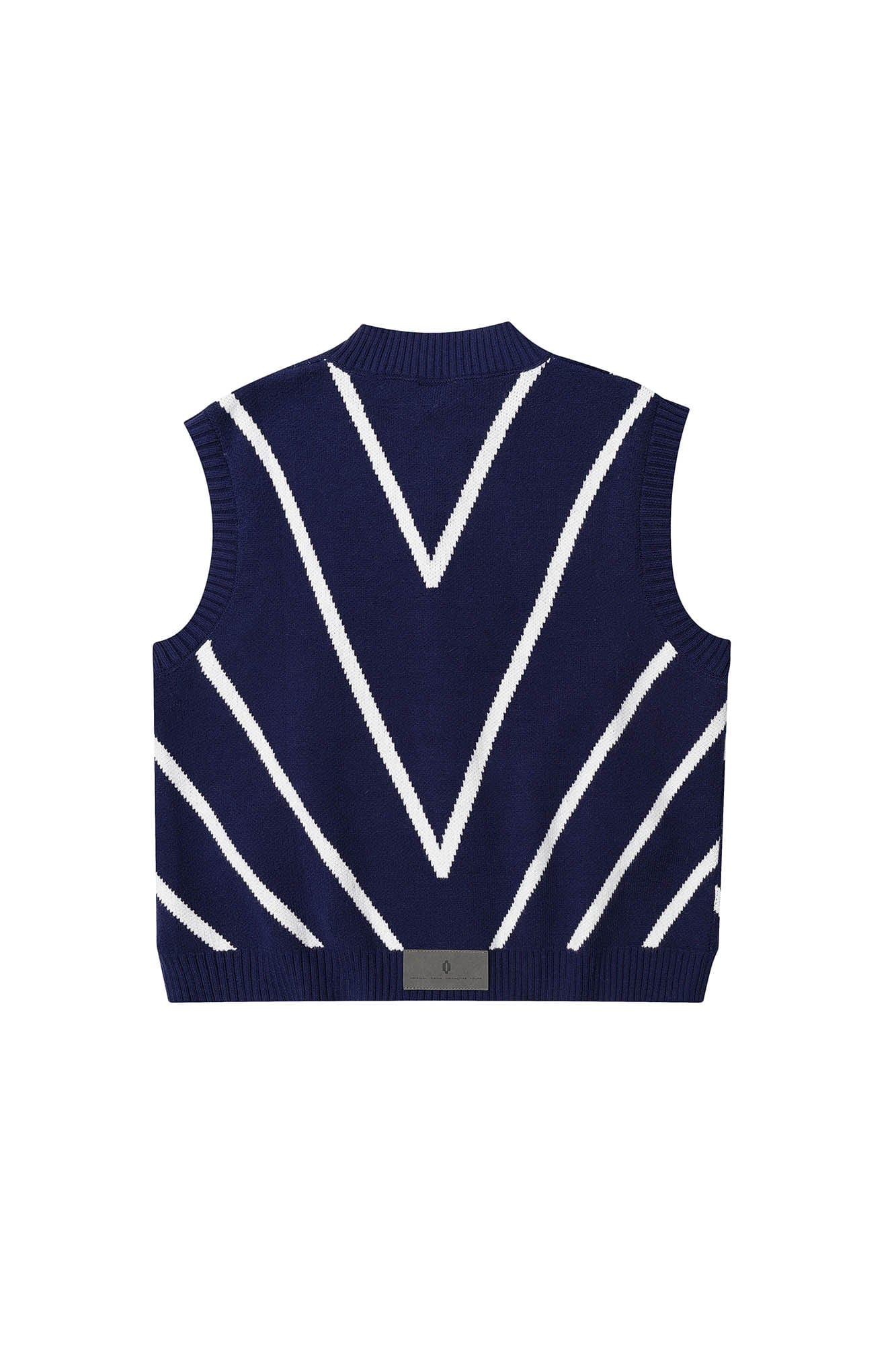 OVDY Chevron Stripe Zip-Up Knit Vest