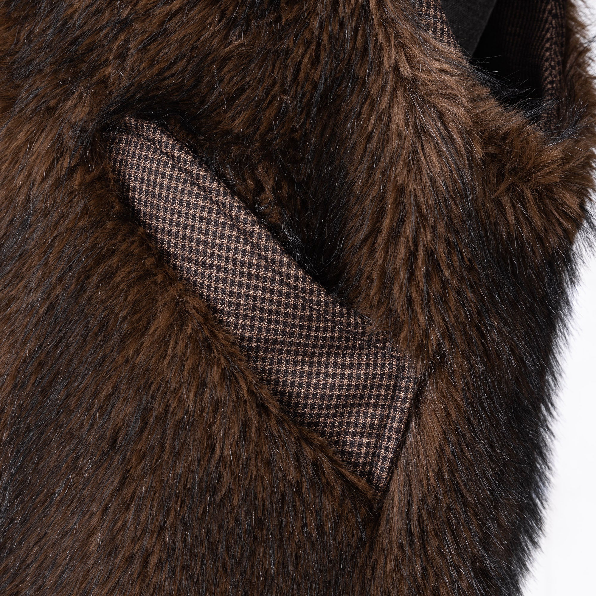 CATSSTAC Reversible Plaid Faux Fur Vest, premium urban and streetwear designers apparel on PROJECTISR.com, PROJECTISR US