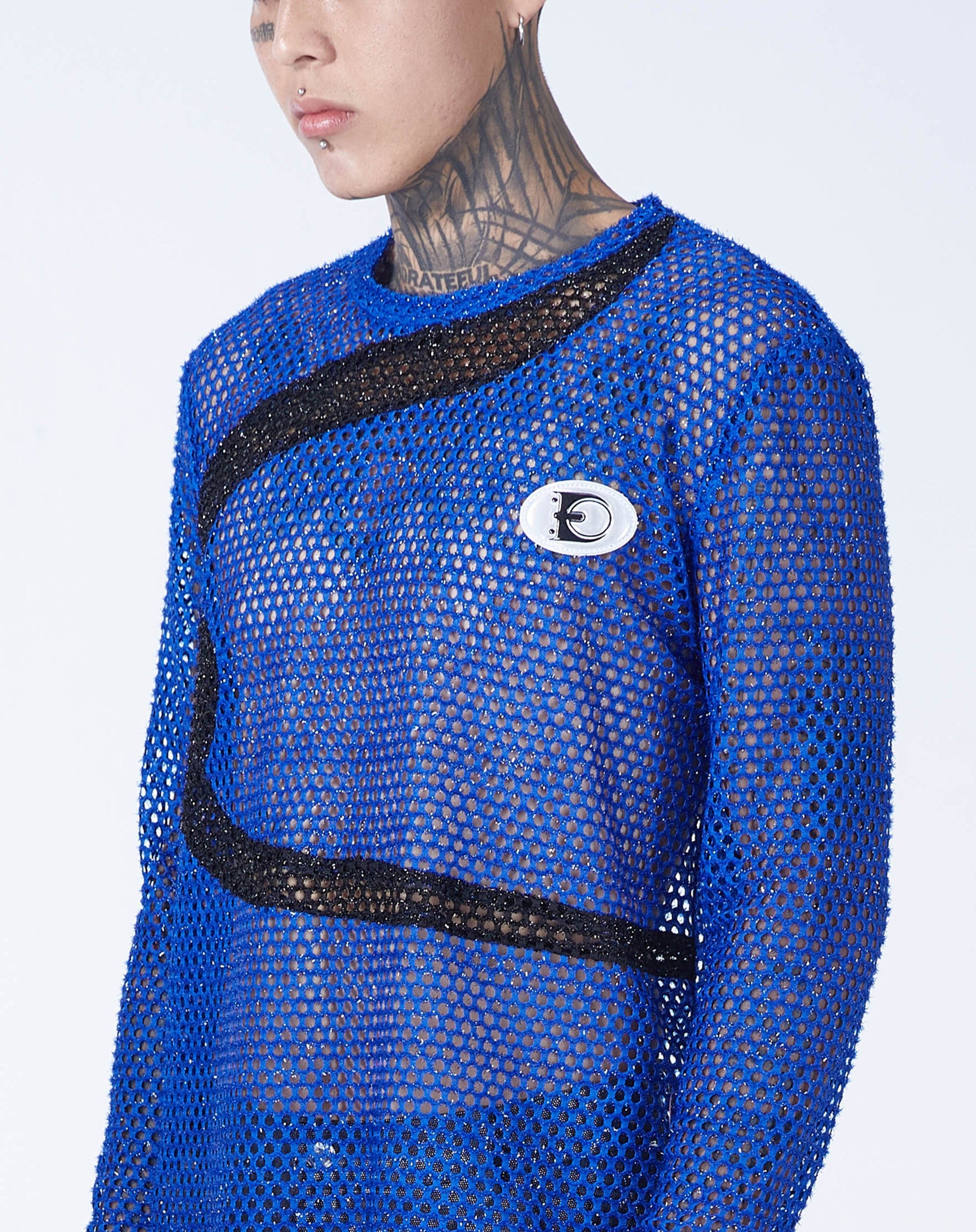 EMBRYO Asymmetrical Spliced Hollowed Long-Sleeve Tee