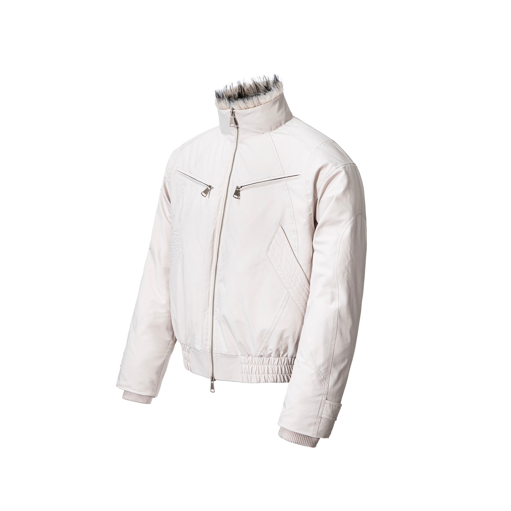 CATSSTAC Faux Fur Collar Waterproof Harrington Jacket