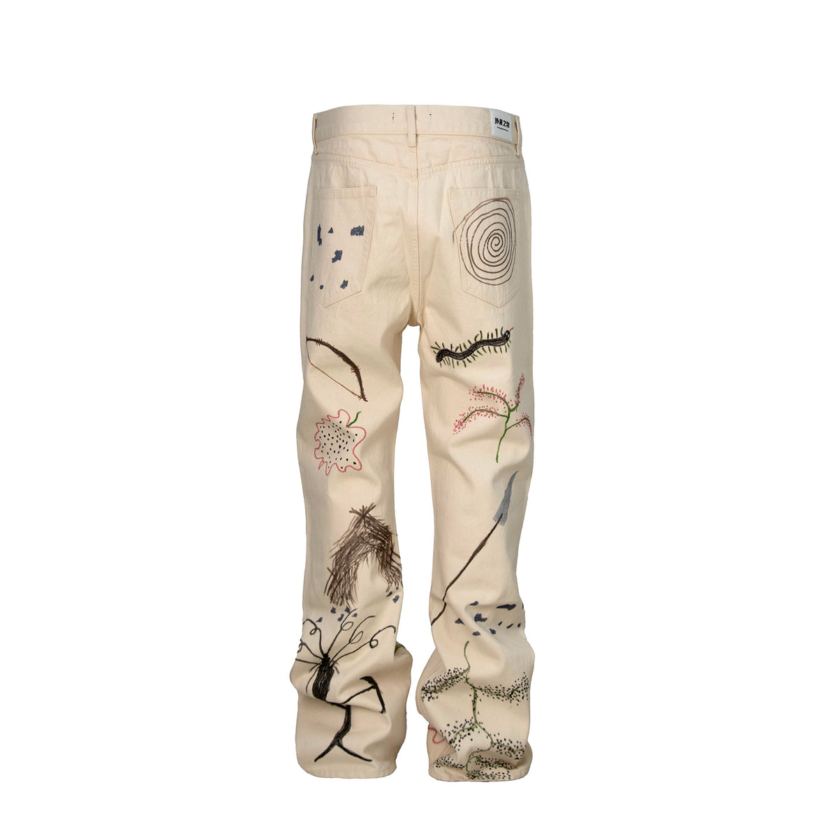 ZWDH Hand-Painted Wilderness Graffiti Jeans
