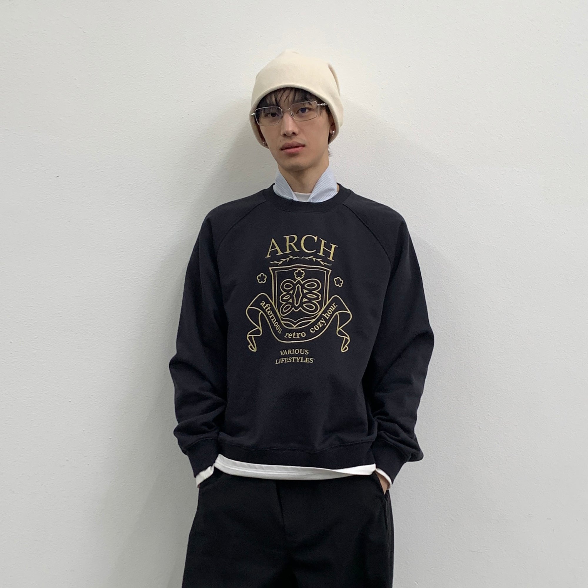 ROARINGWILD A ARCH Collegiate Loopback Raglan Sweatshirt