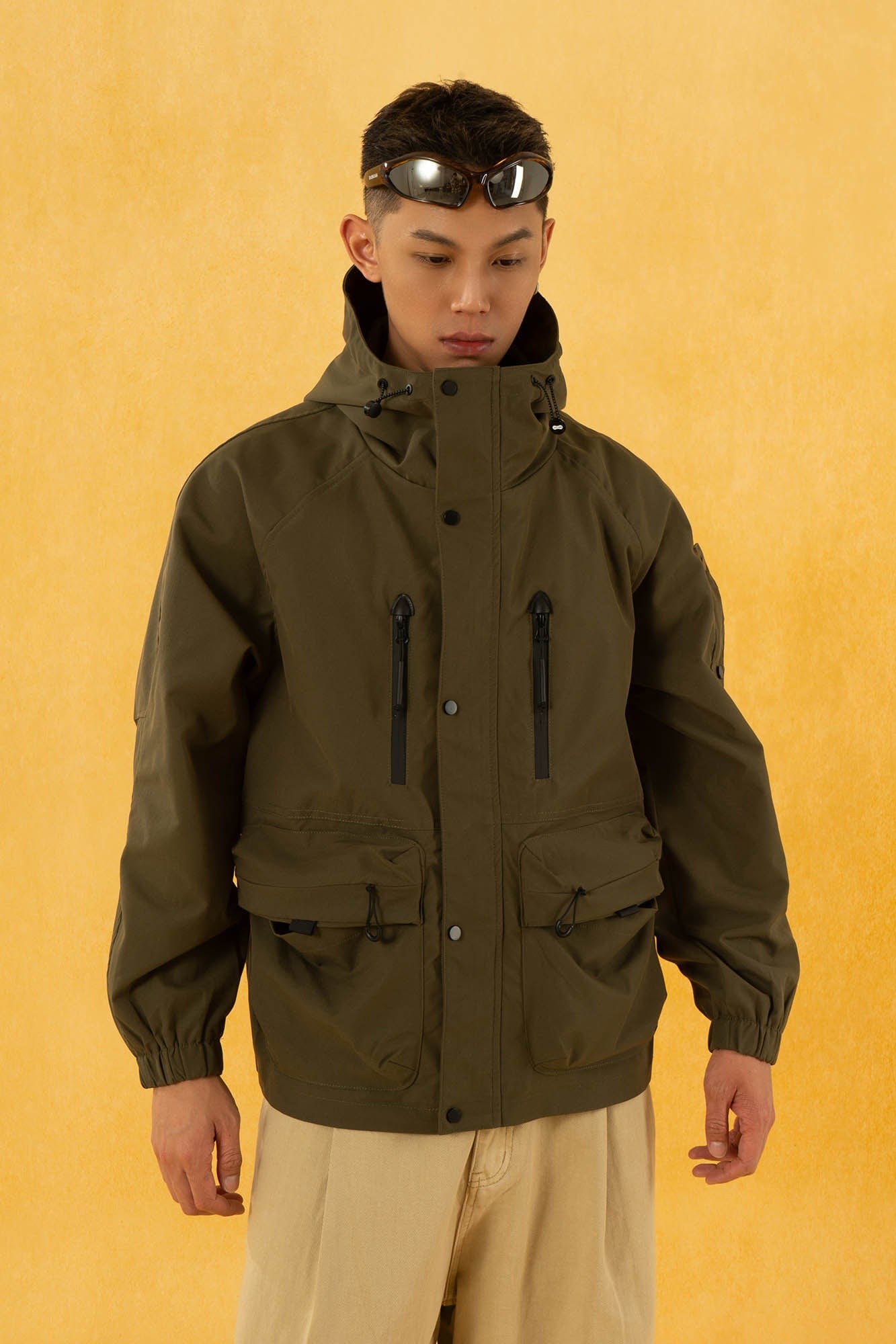 CLP Multi-Pocket Drawstring Windbreaker