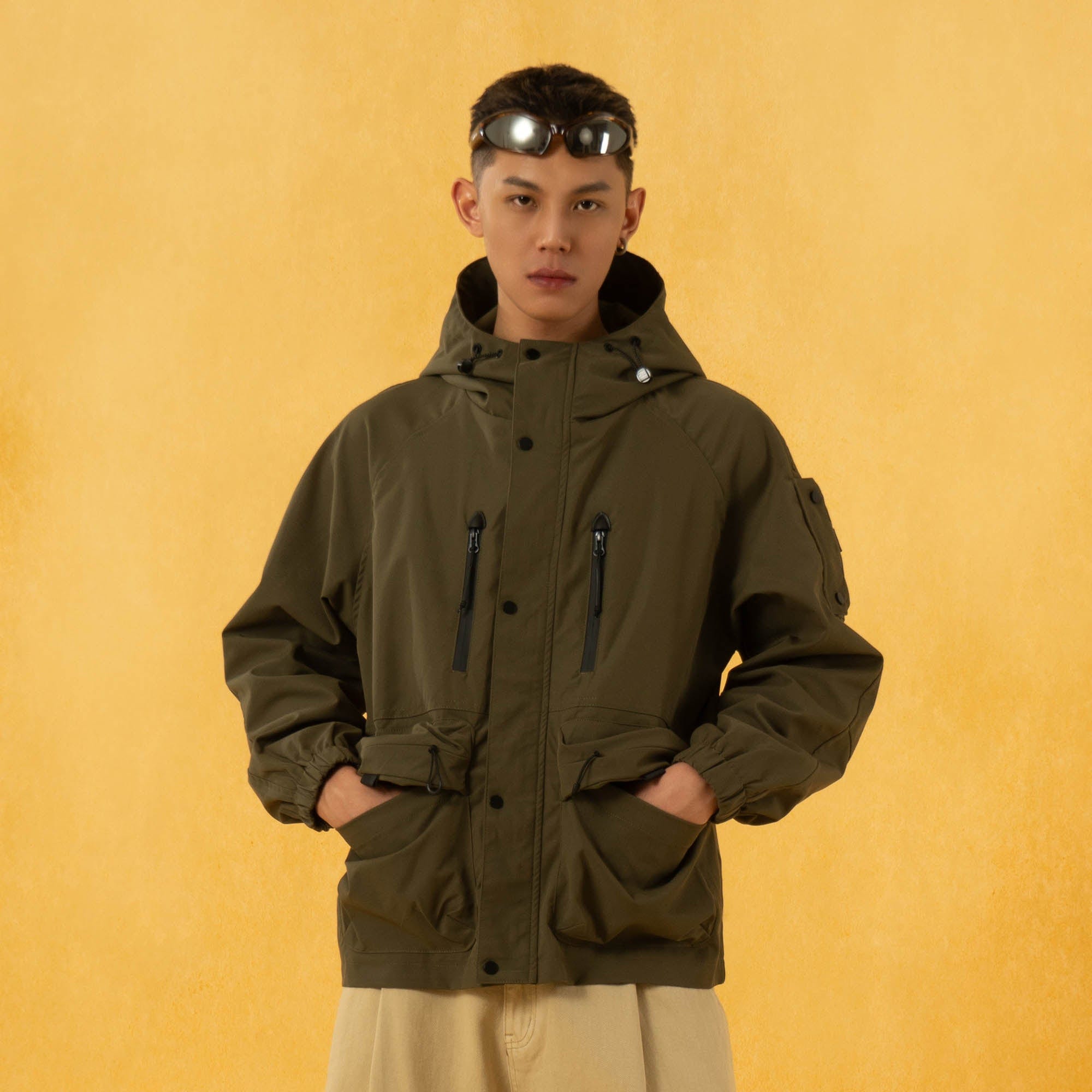 CLP Multi-Pocket Drawstring Windbreaker