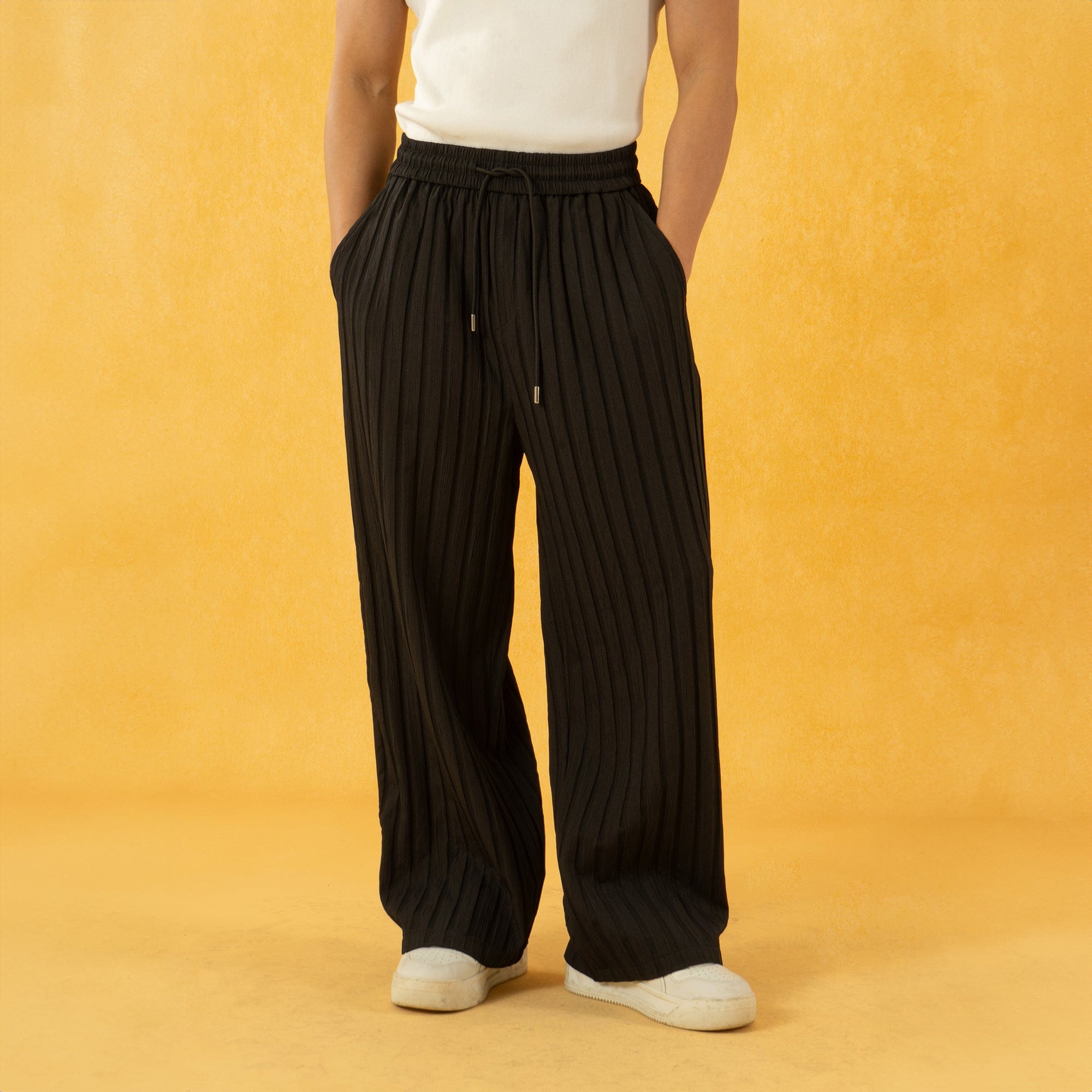 CLP Striped Ribbed Wide-Leg Pants