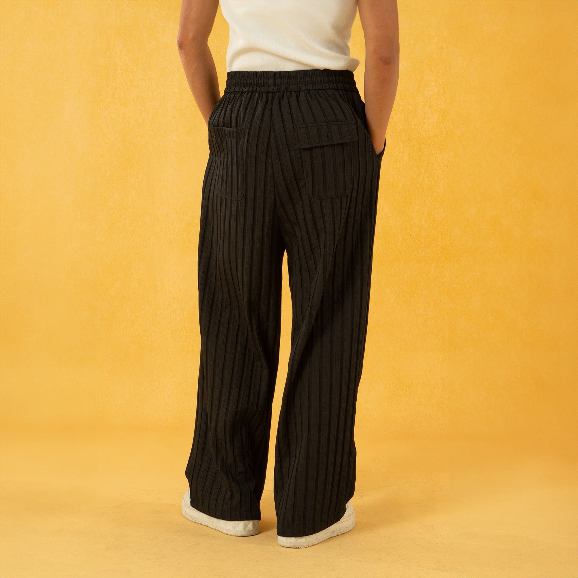 CLP Striped Ribbed Wide-Leg Pants