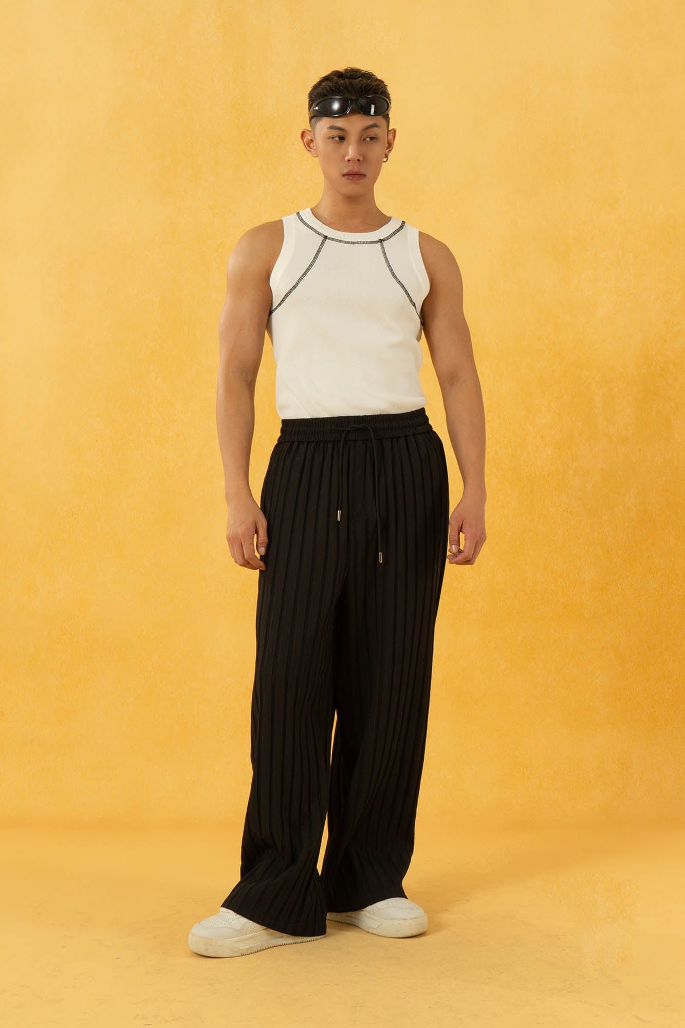 CLP Striped Ribbed Wide-Leg Pants