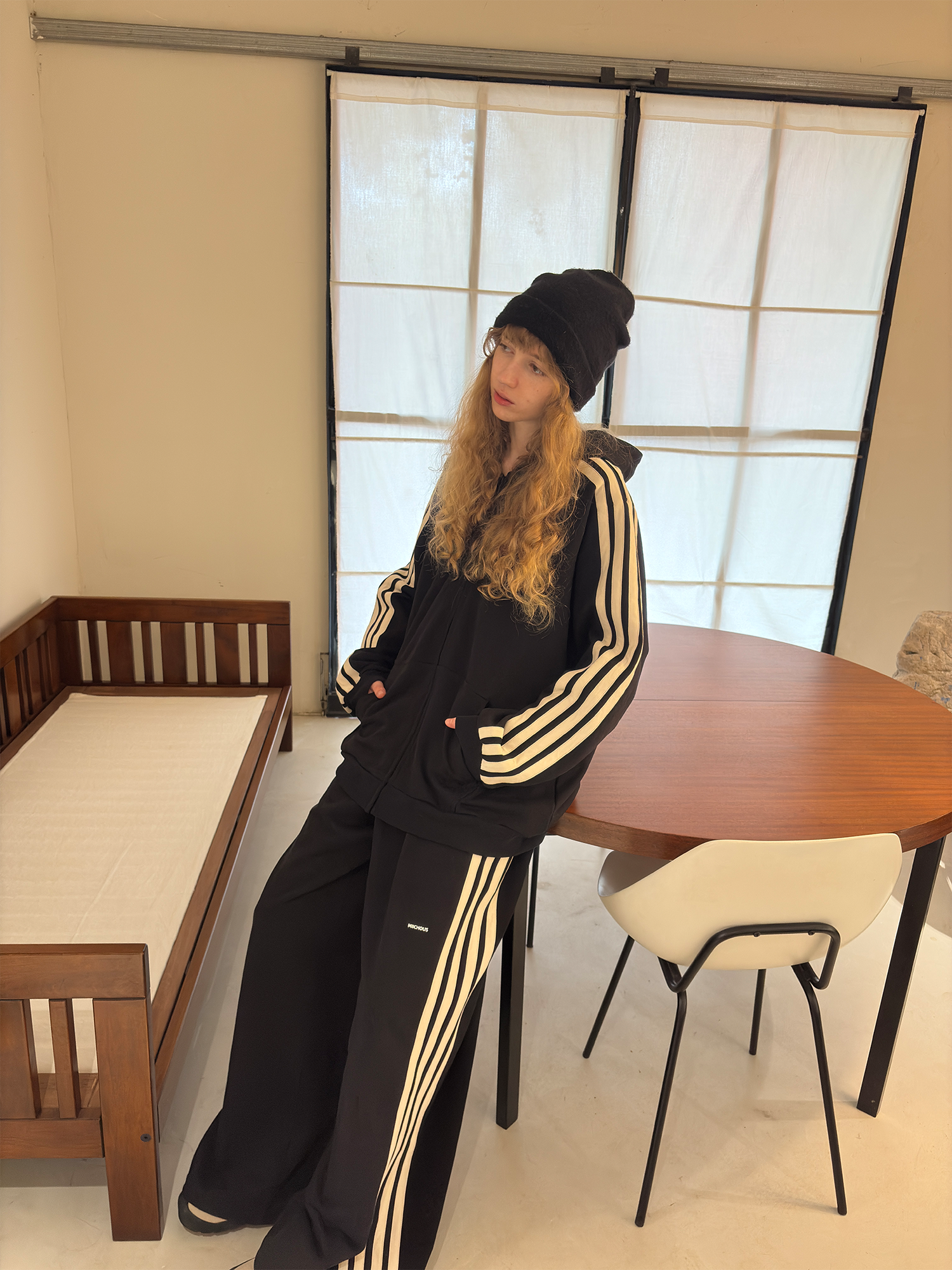 MIICHOUS Essential Stripe Wide-Leg Pants